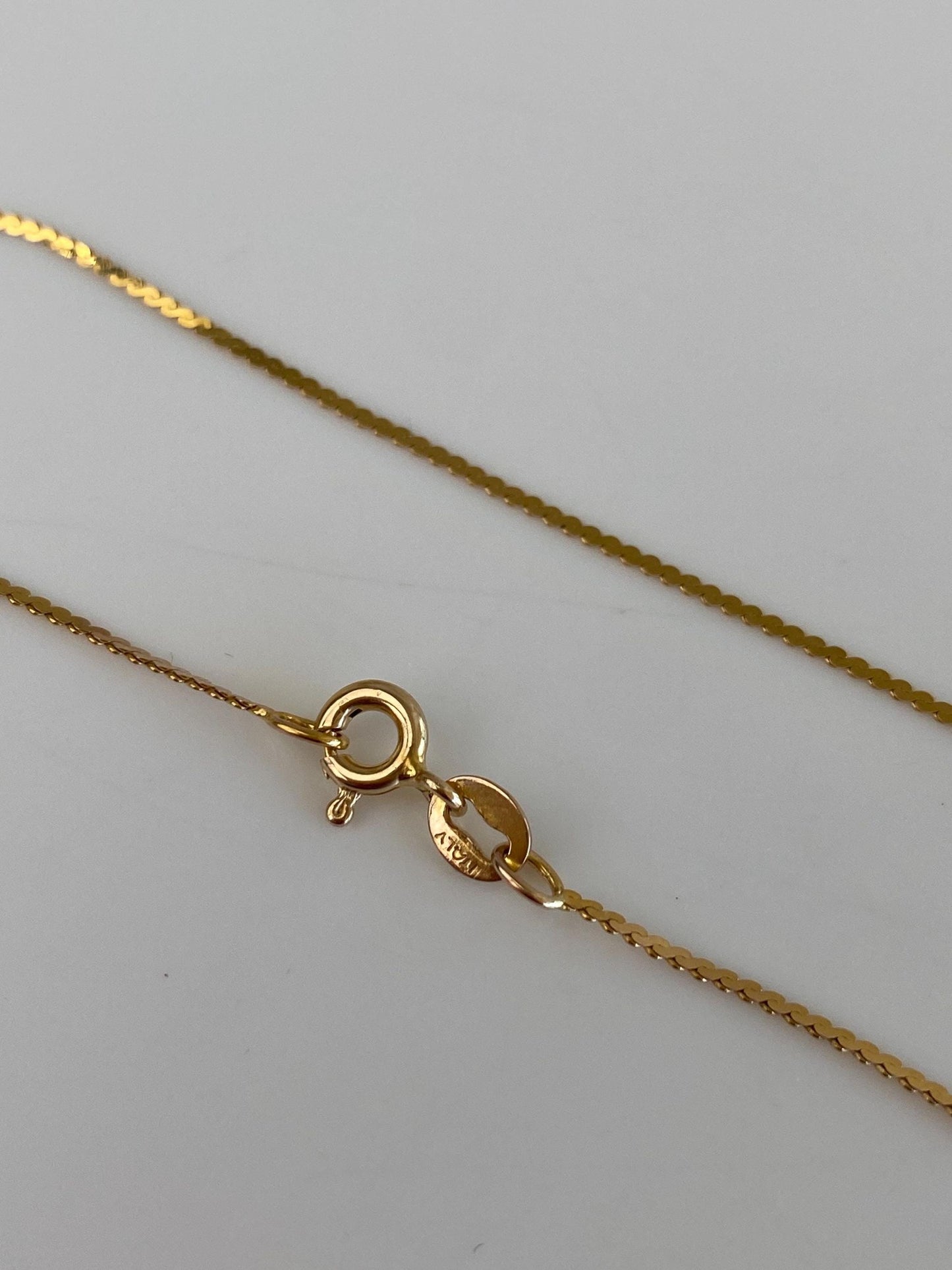 Vintage Solid 14k Yellow Gold Serpentine Chain Bracelet - 7 inches