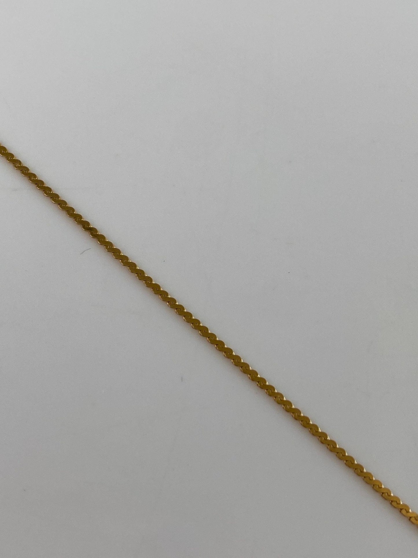Vintage Solid 14k Yellow Gold Serpentine Chain Bracelet - 7 inches