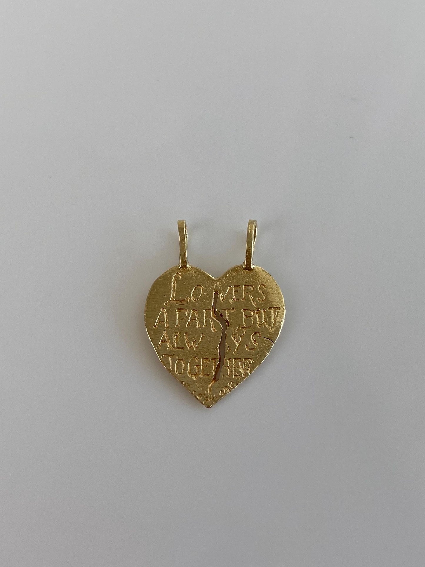 Vintage Solid 14k Yellow Gold ‘I Love You’ Heart Charms
