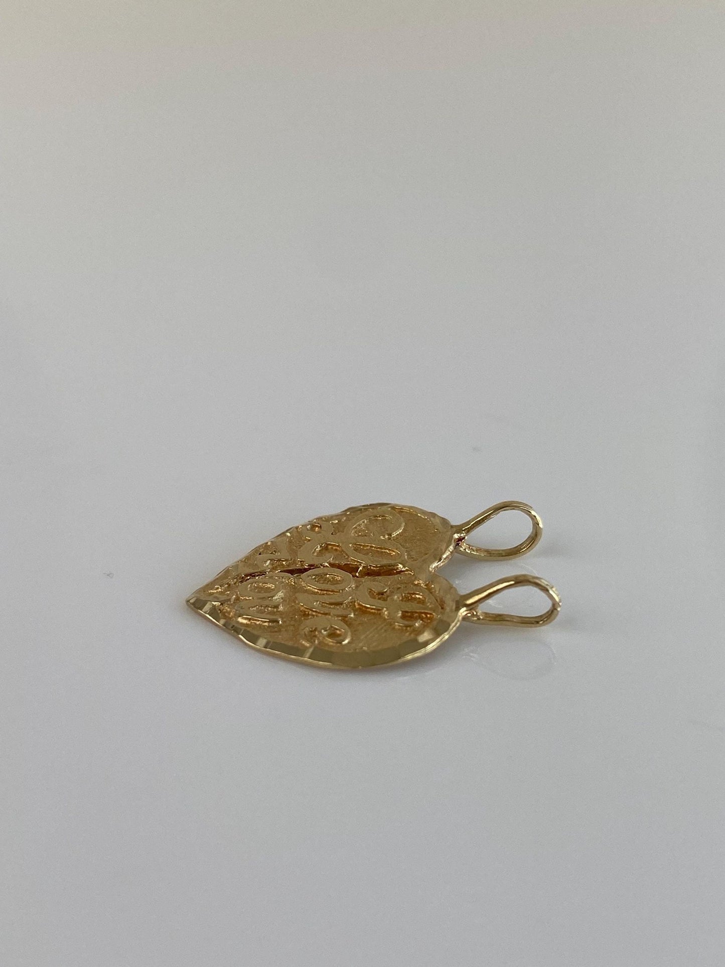Vintage Solid 14k Yellow Gold ‘I Love You’ Heart Charms