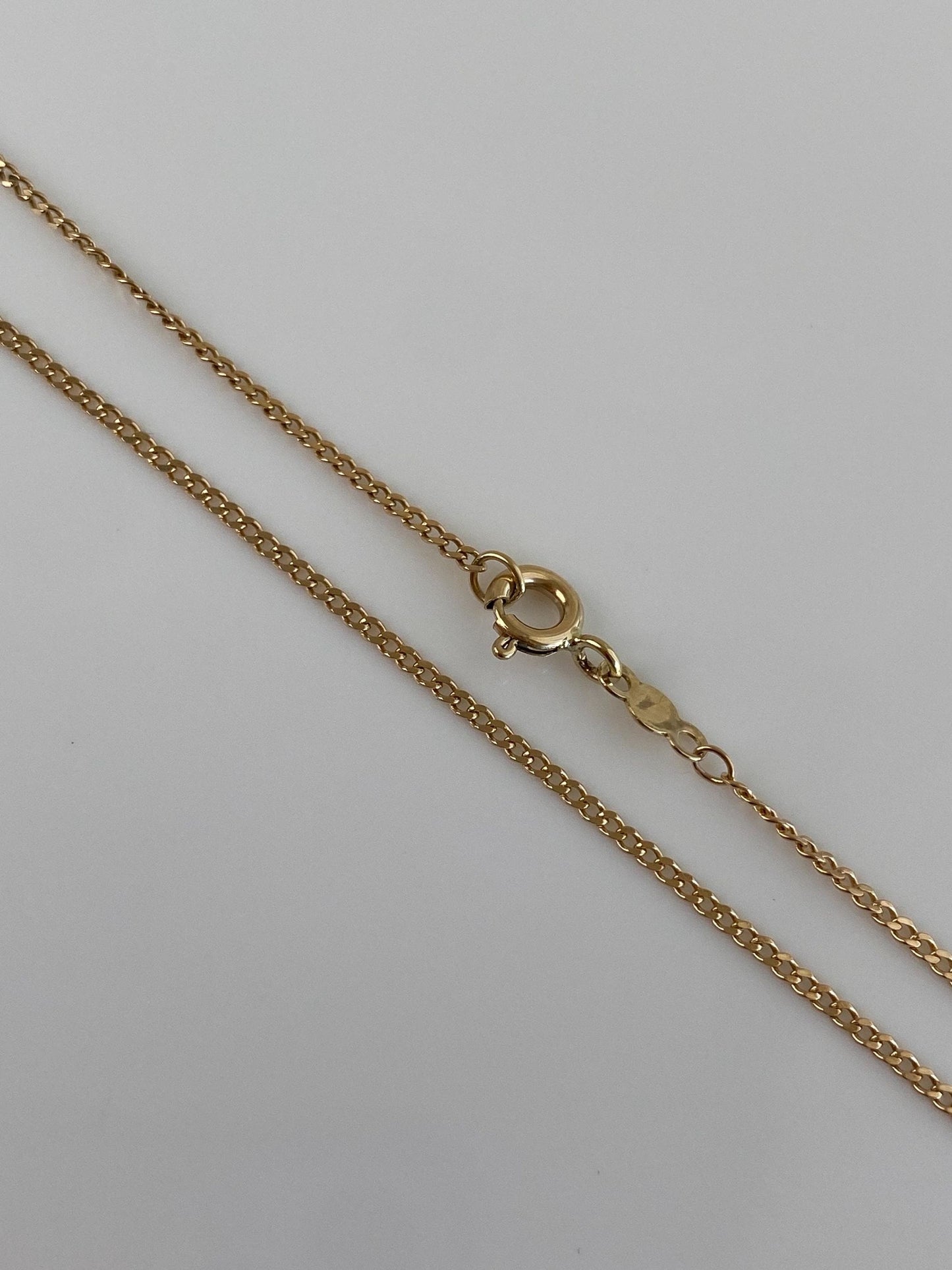 Vintage Solid 14k Yellow Gold Dainty Curb Chain Necklace - 22.5 inches