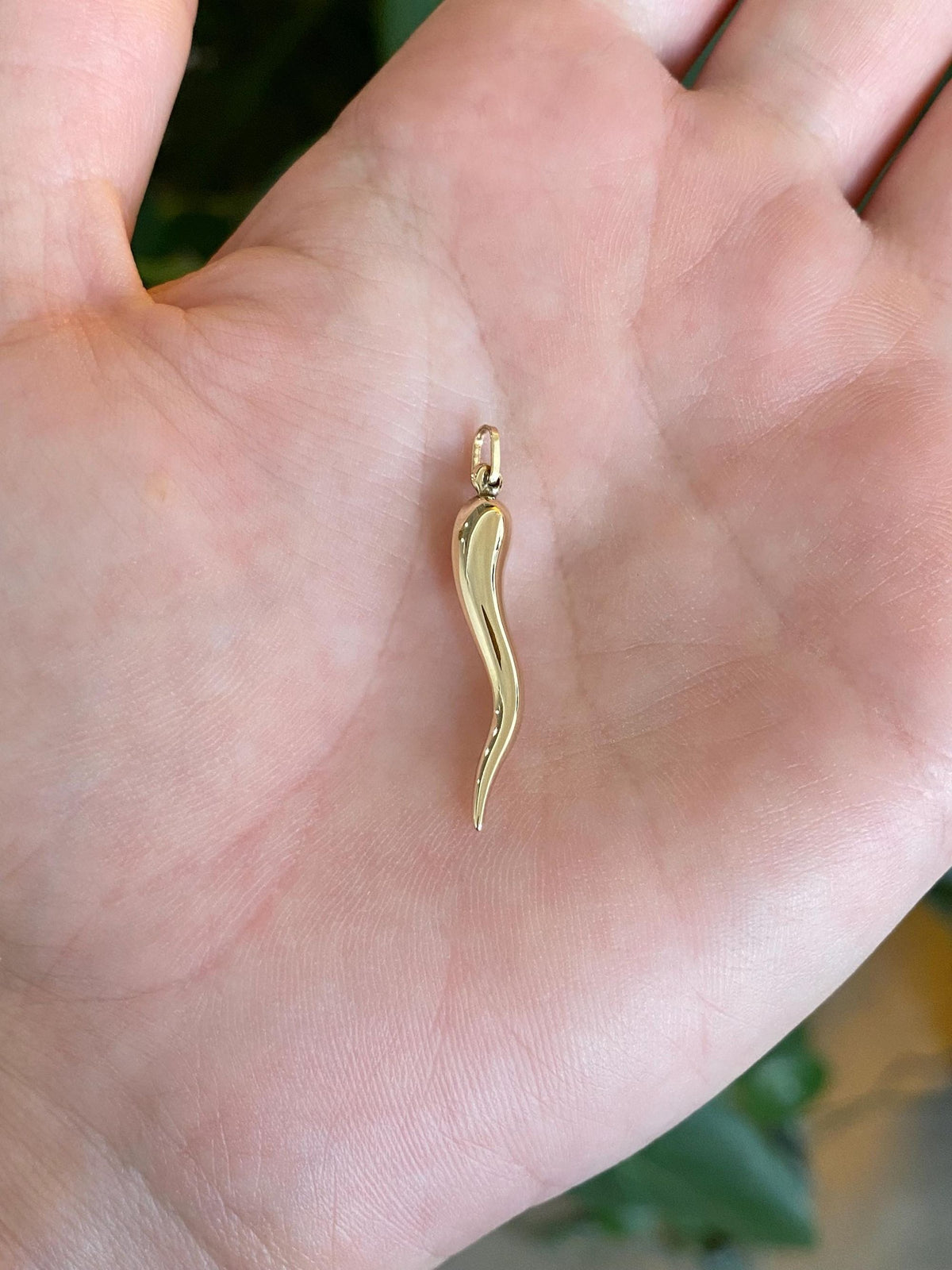 Vintage 14k Yellow Gold Italian Horn Charm