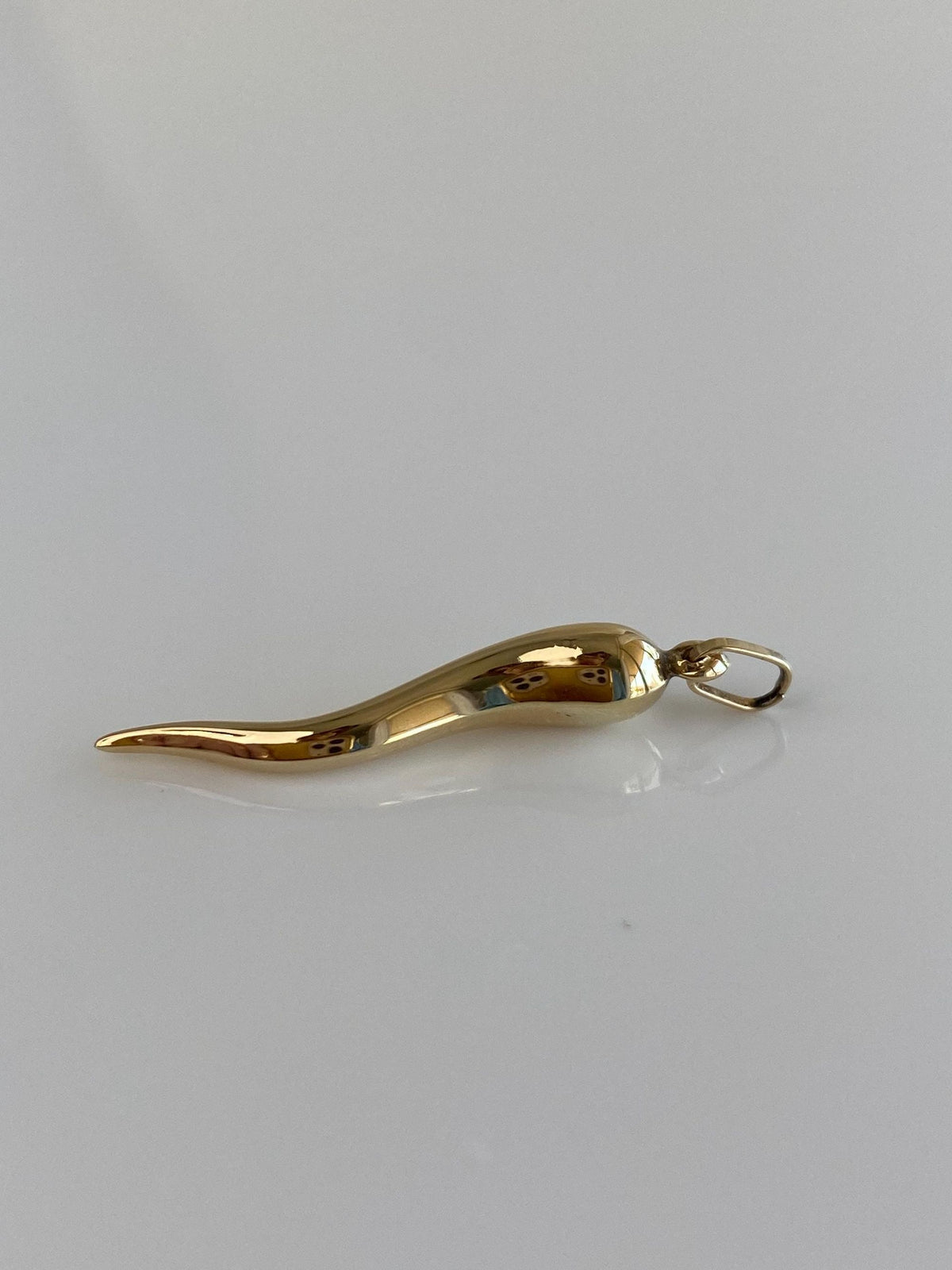 Vintage 14k Yellow Gold Italian Horn Charm