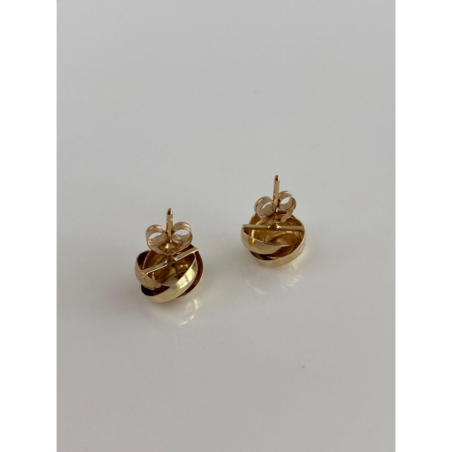 Vintage Solid 14k Yellow Gold Knot Stud Earrings