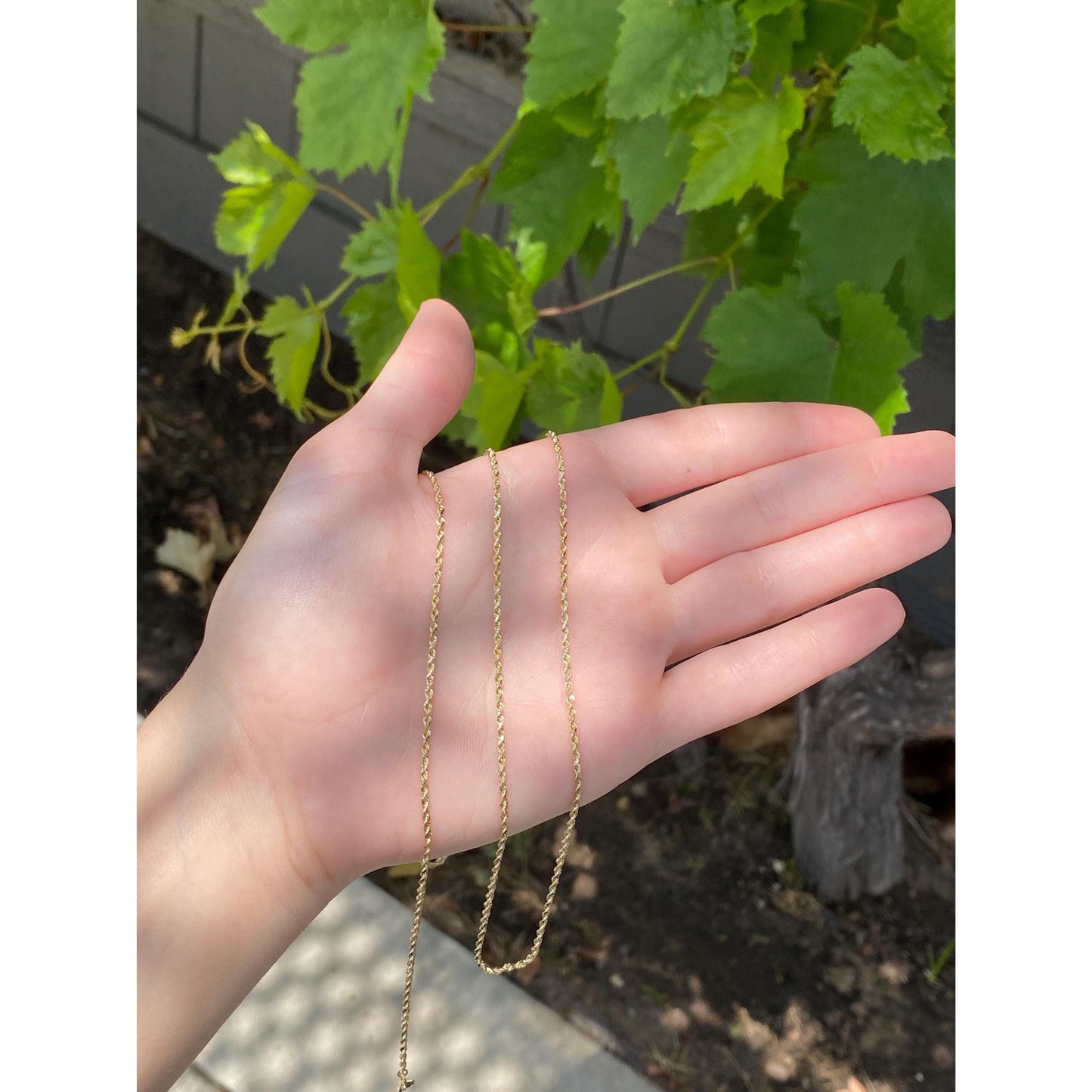 Vintage Solid 14k Yellow Gold Long Rope Chain Necklace - 31.5 inches