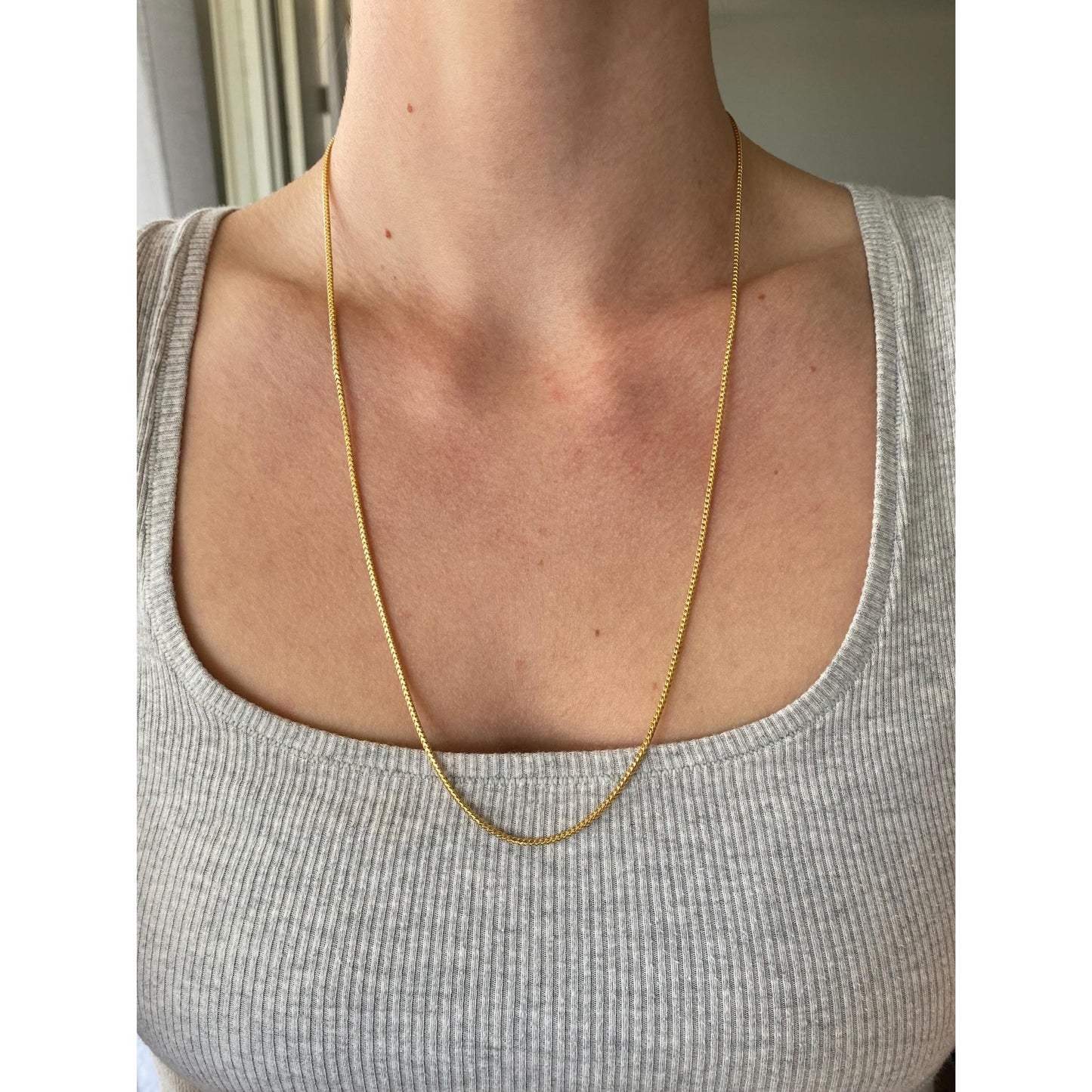 Vintage Solid 14k Yellow Gold Long Rope Chain Necklace - 31.5 inches