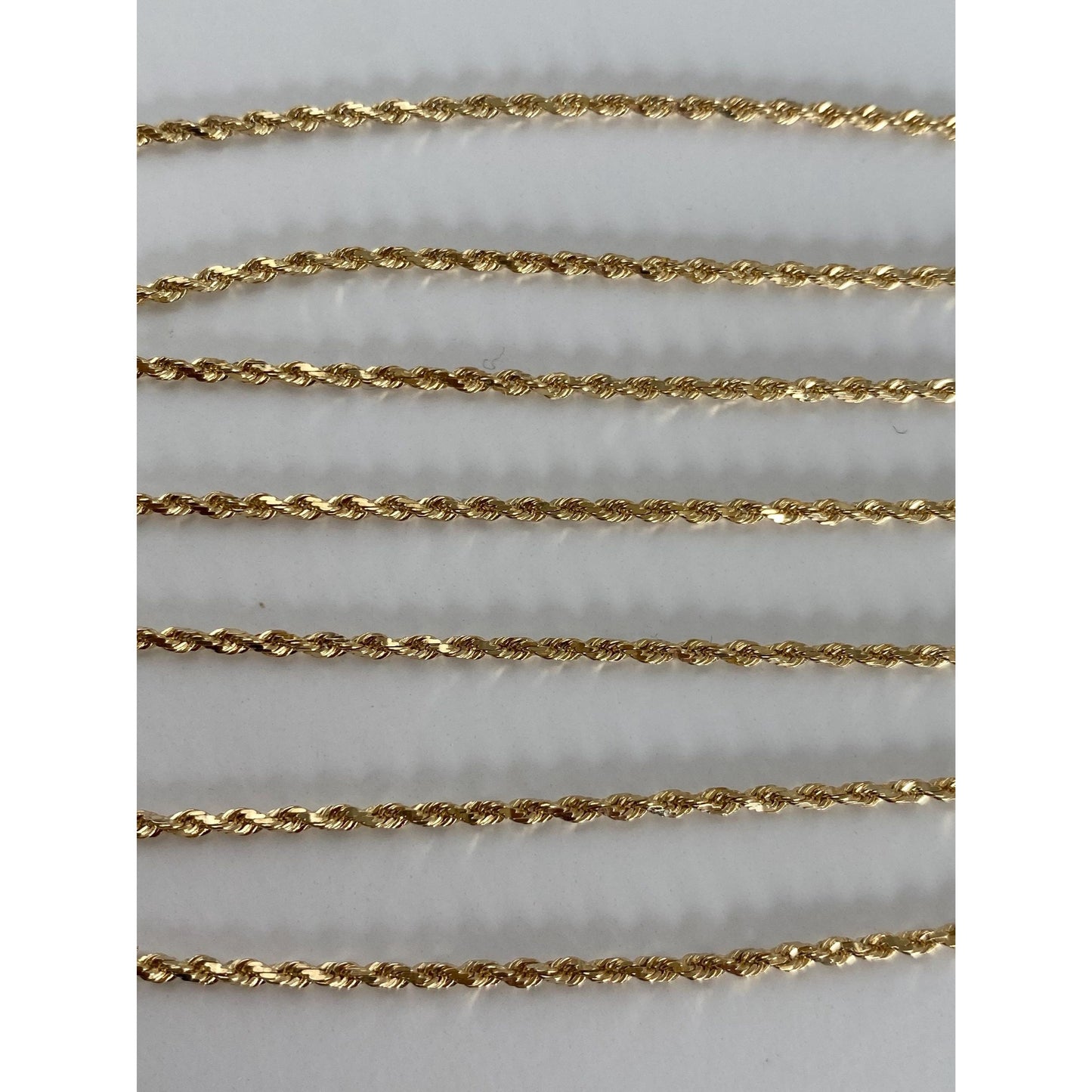Vintage Solid 14k Yellow Gold Long Rope Chain Necklace - 31.5 inches