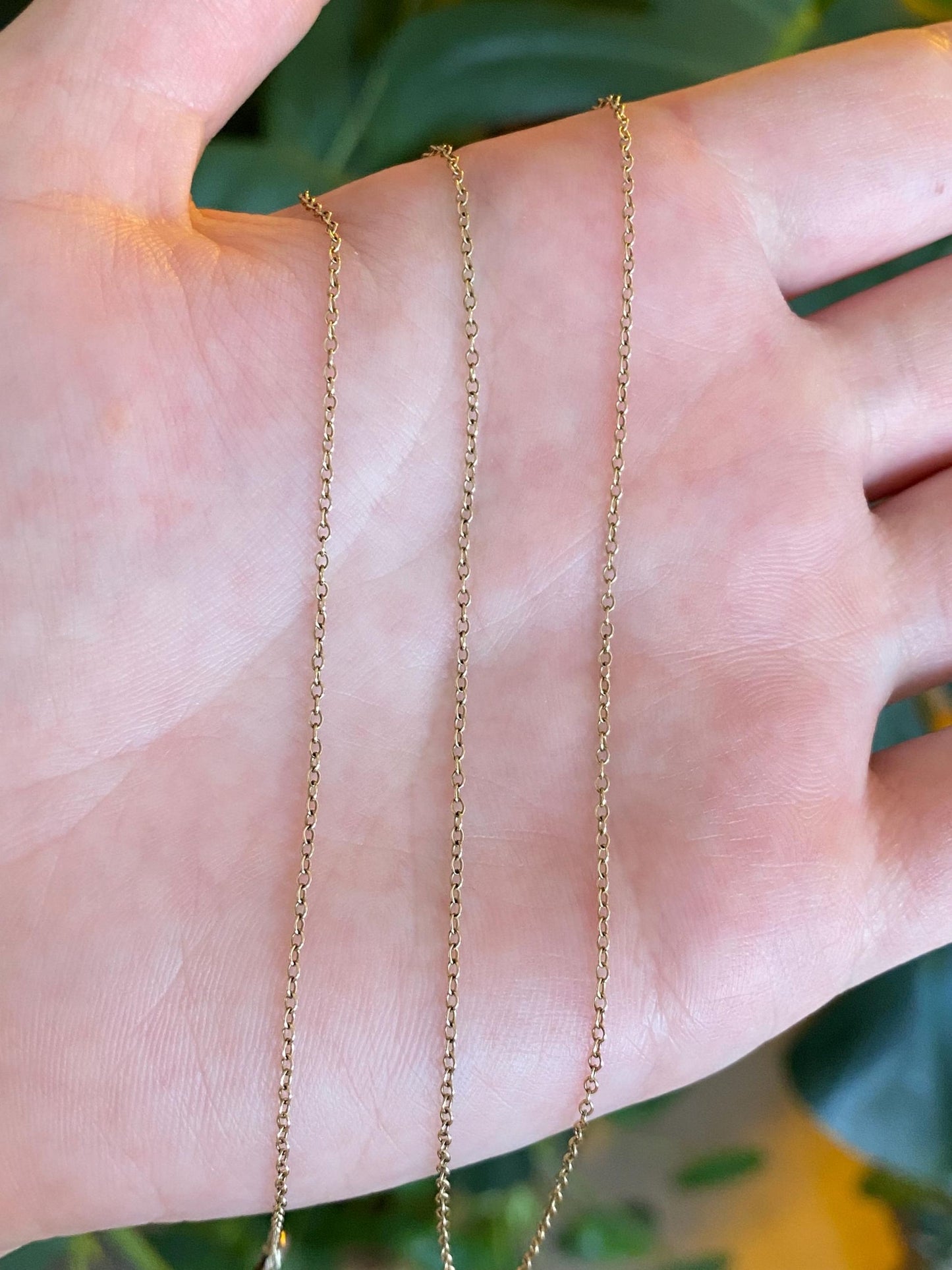 Vintage Solid 9k Yellow Gold Cable Chain Necklace - 16.5 inches