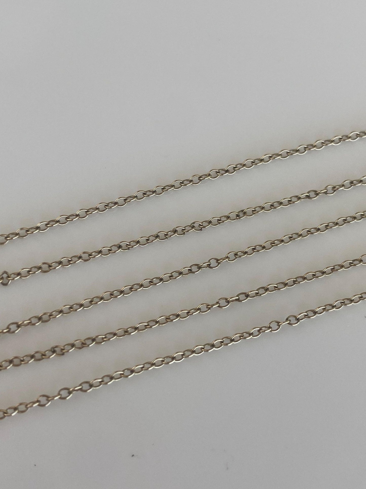 Vintage Solid 9k Yellow Gold Cable Chain Necklace - 16.5 inches