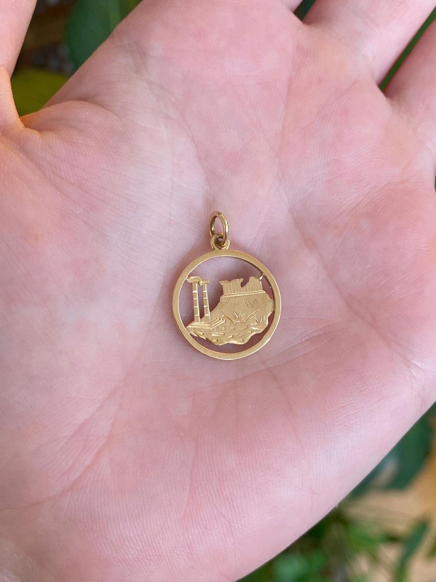 Solid 18k Yellow Gold Athens Greece Charm