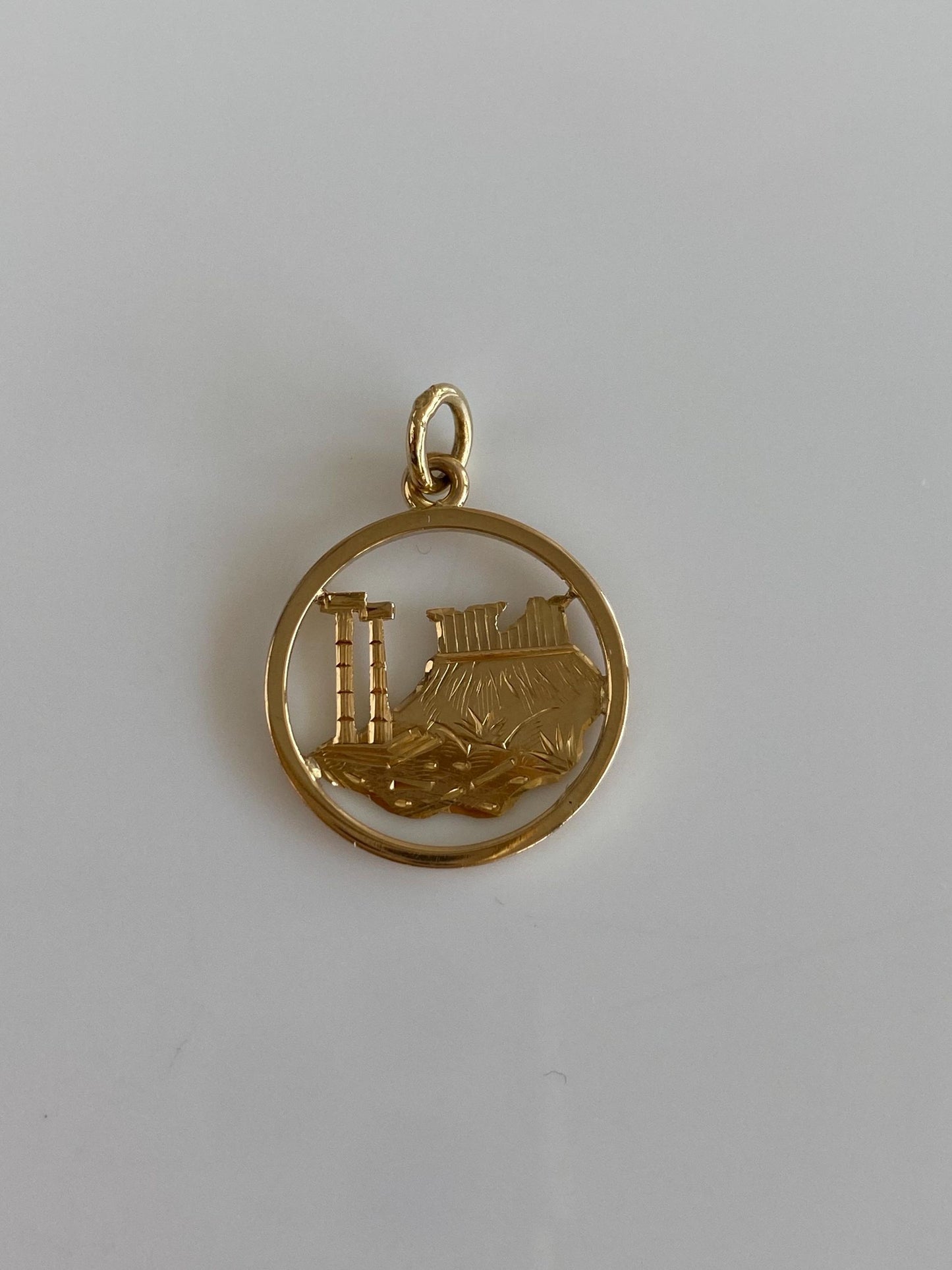 Solid 18k Yellow Gold Athens Greece Charm
