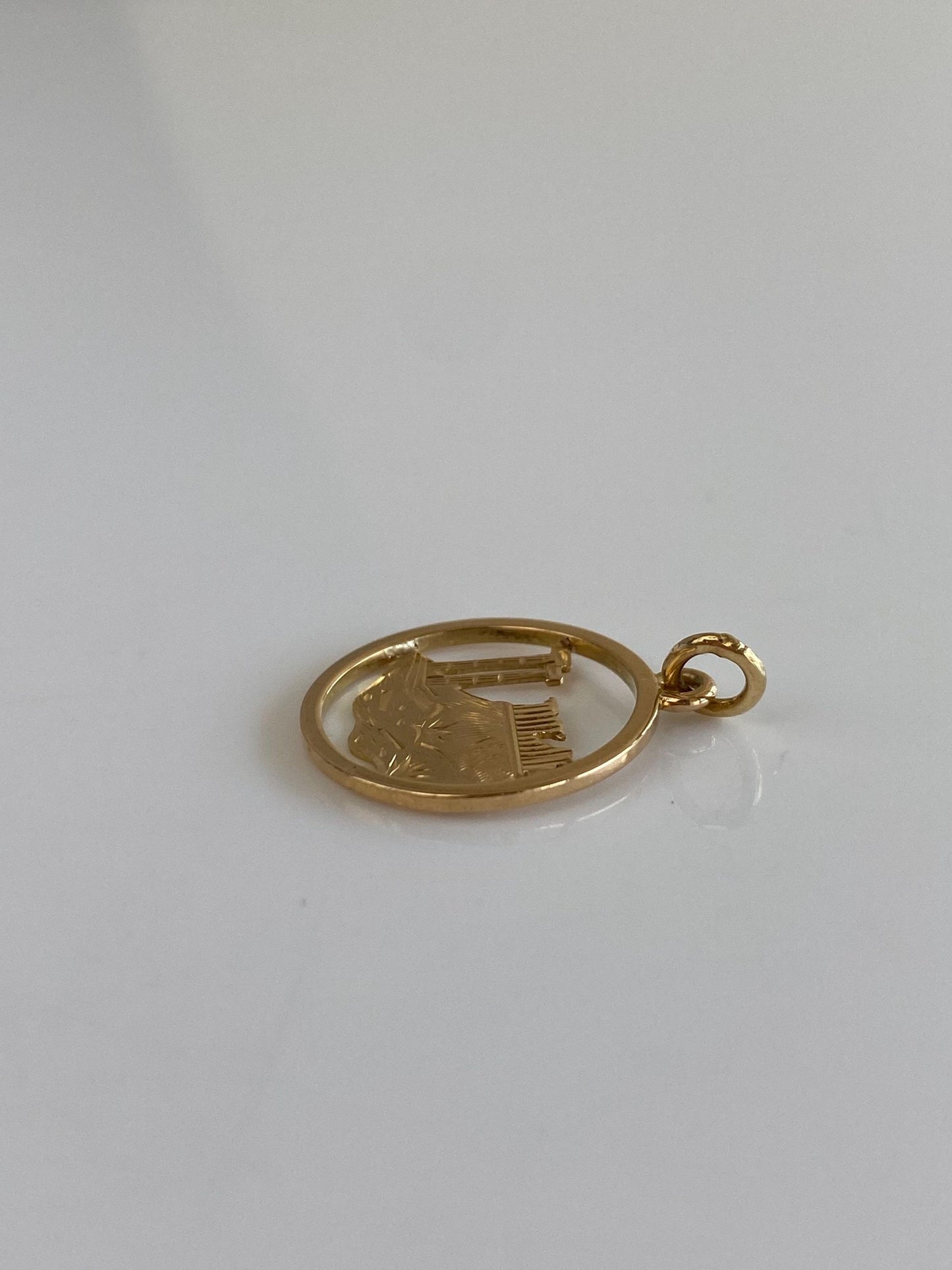 Solid 18k Yellow Gold Athens Greece Charm