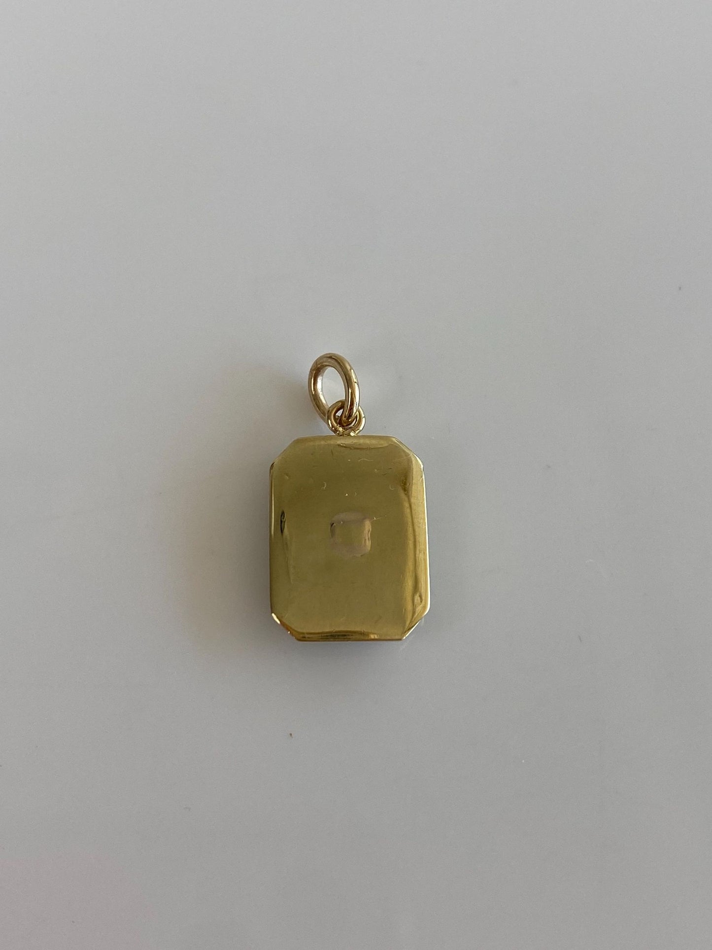 Vintage Solid 14k Yellow Gold Moss Agate Cufflink Conversion Charm