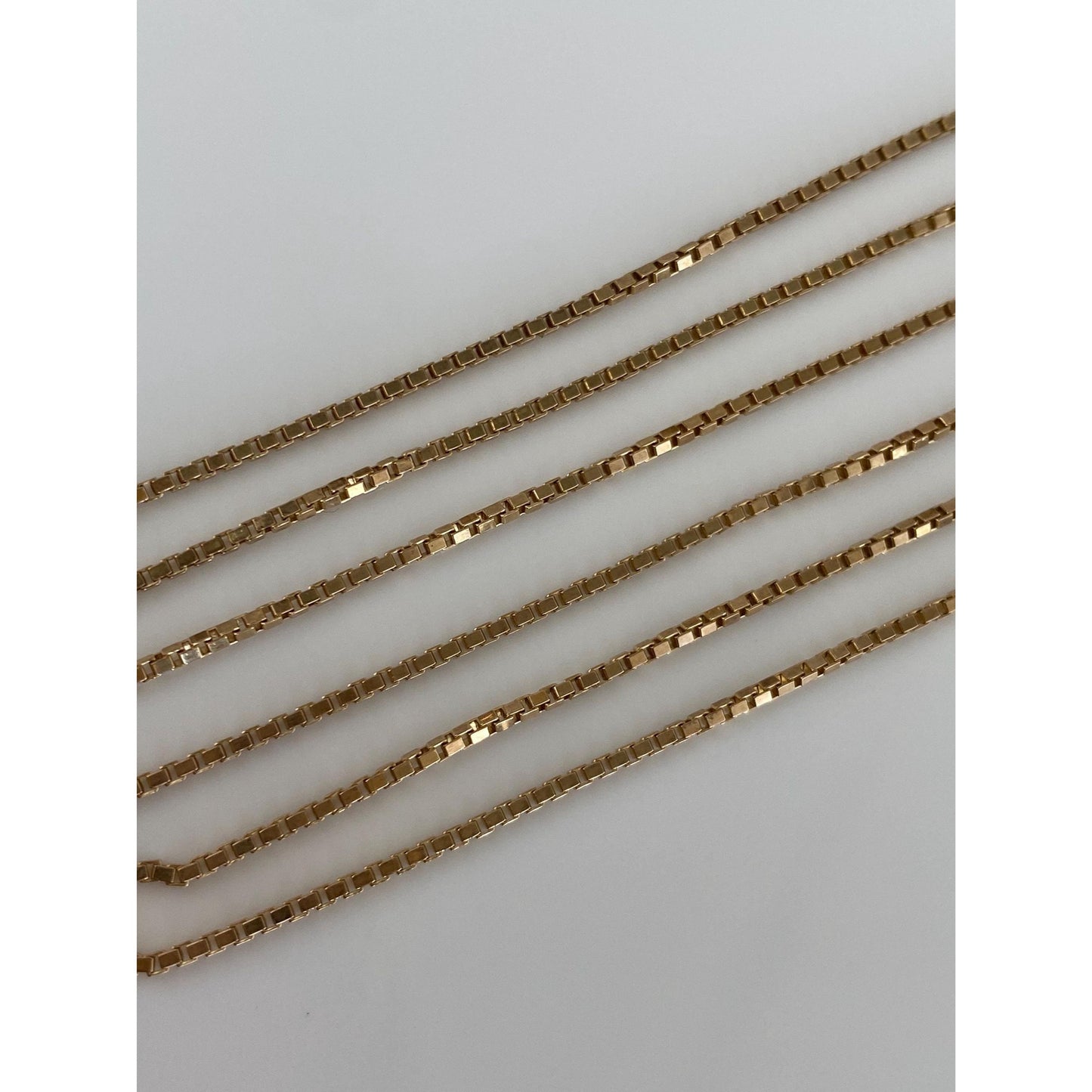 Vintage Solid 10k Yellow Gold Box Chain Necklace - 23.75 inches