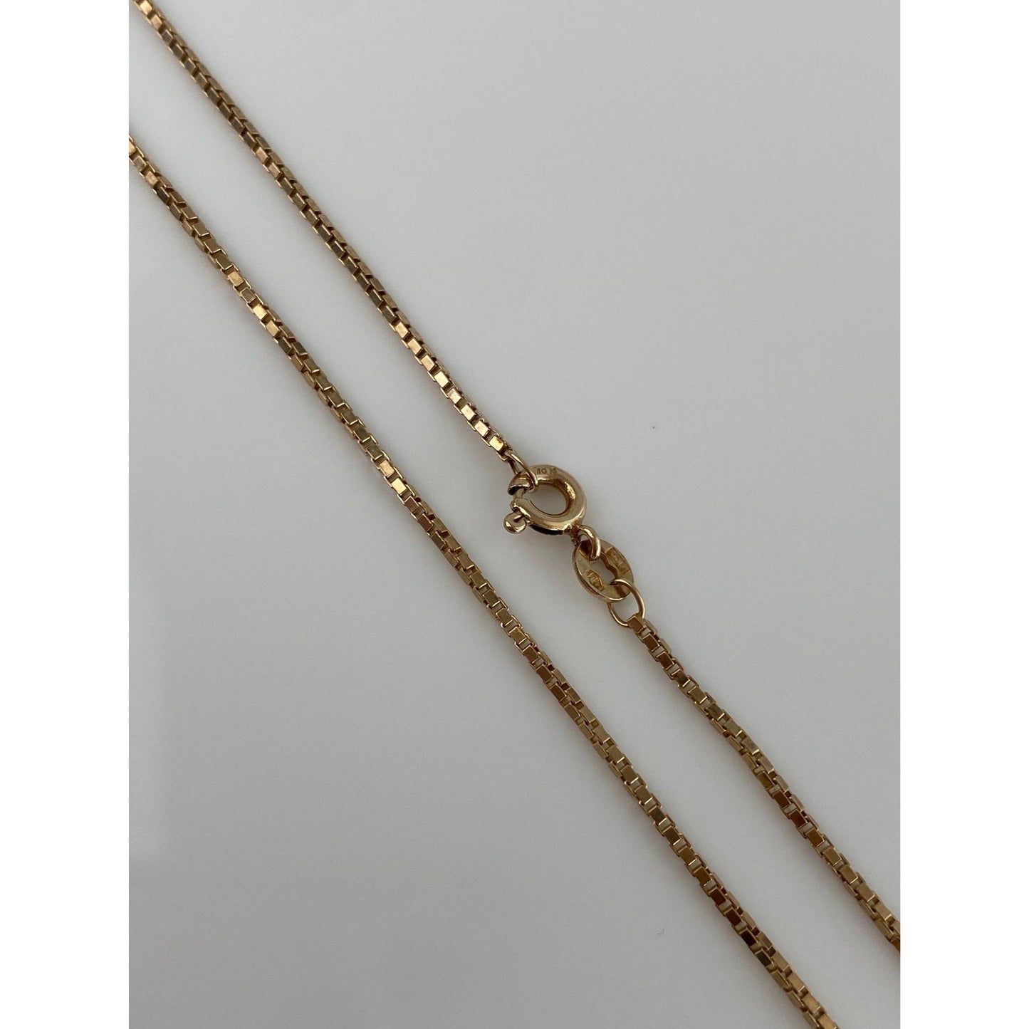 Vintage Solid 10k Yellow Gold Box Chain Necklace - 23.75 inches