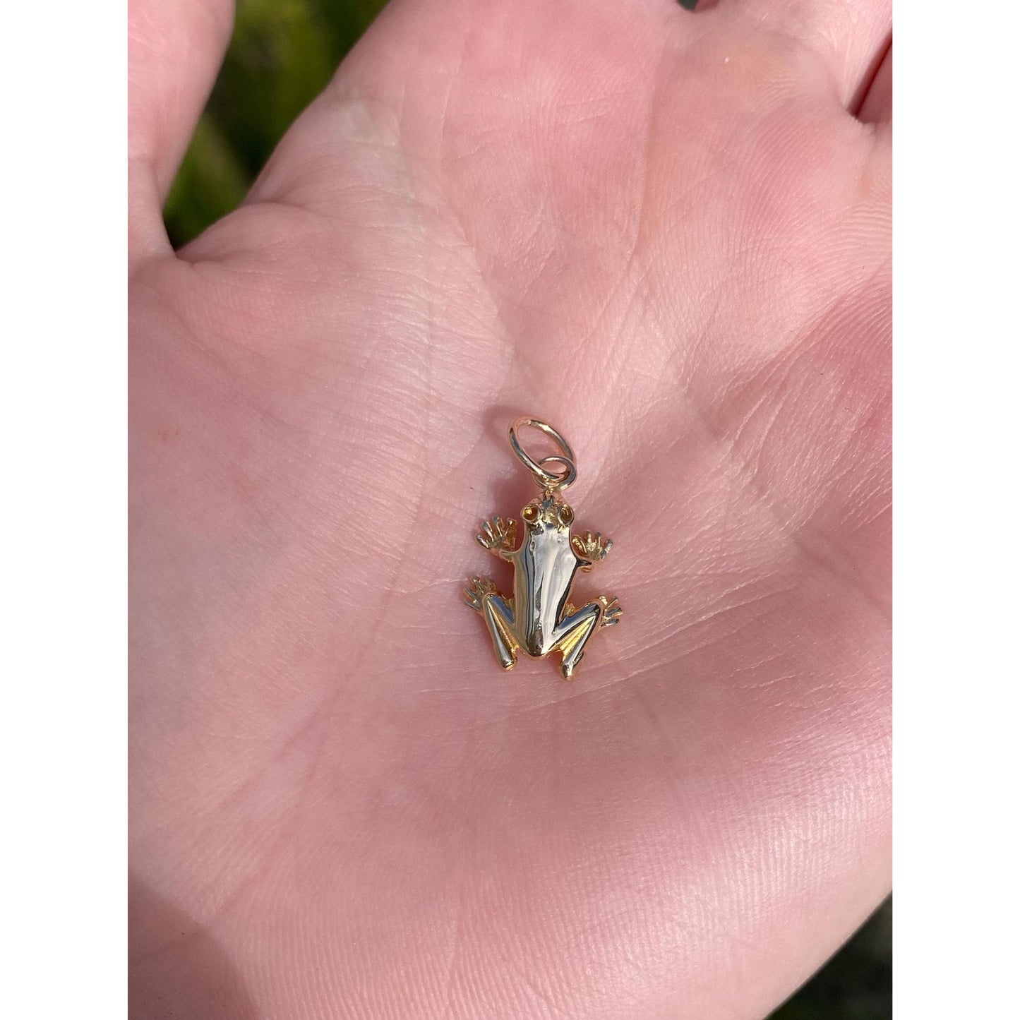 Vintage Solid 14k Yellow Gold Frog Charm