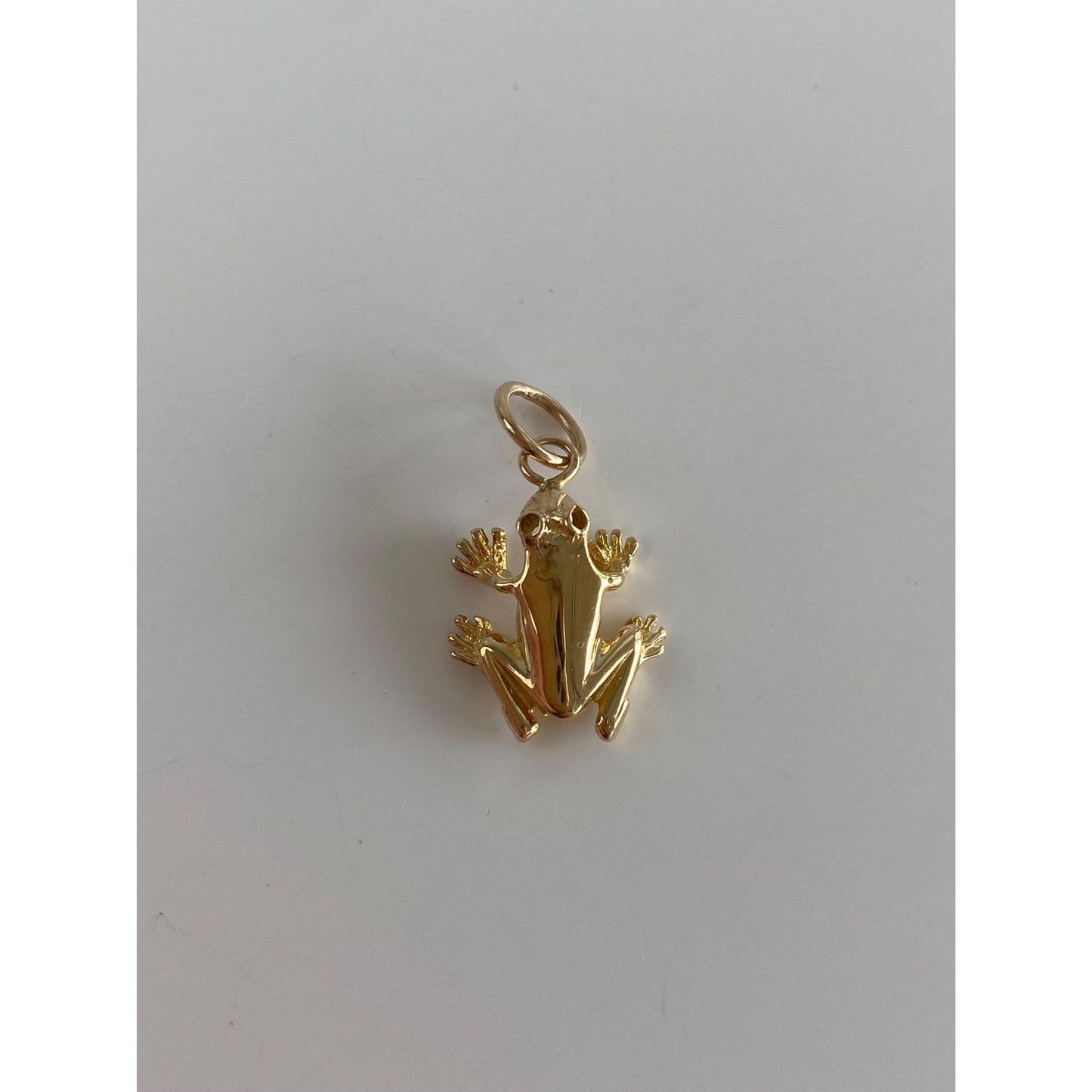 Vintage Solid 14k Yellow Gold Frog Charm