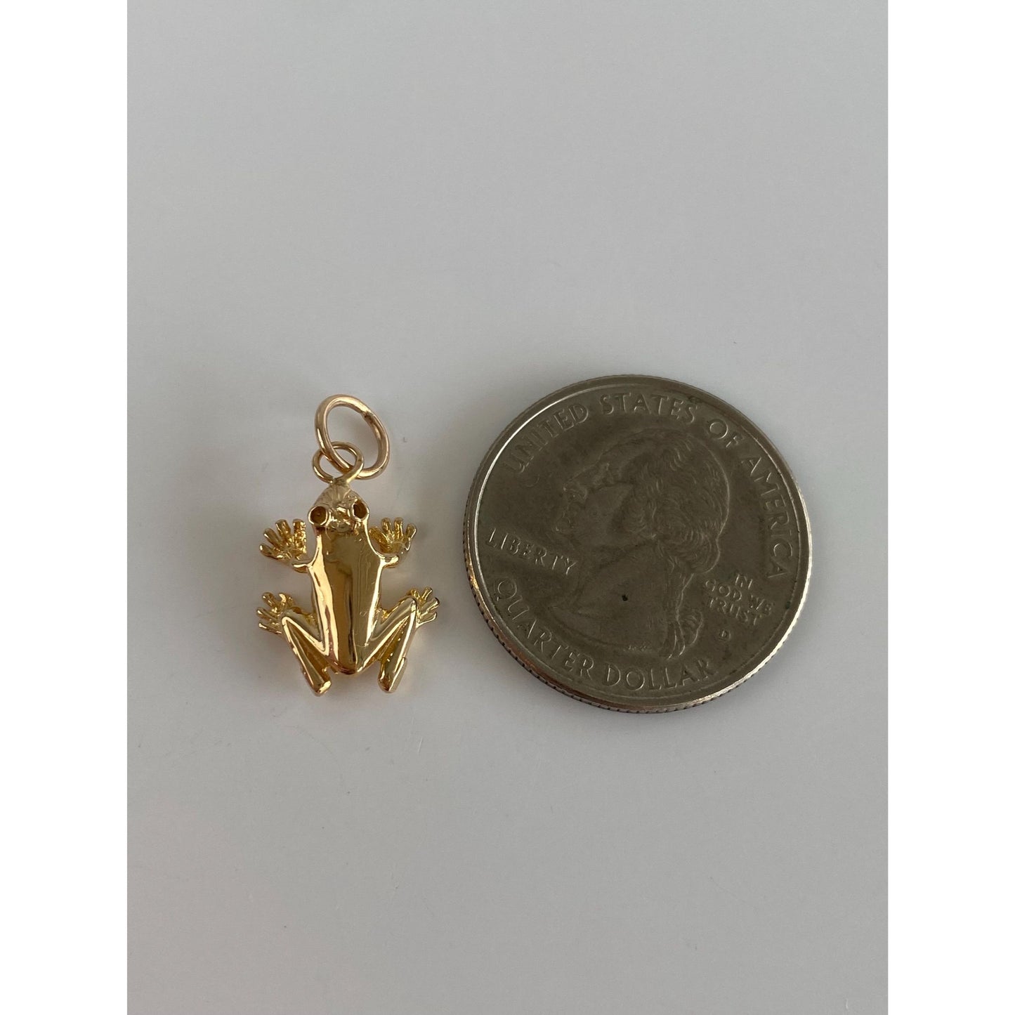Vintage Solid 14k Yellow Gold Frog Charm