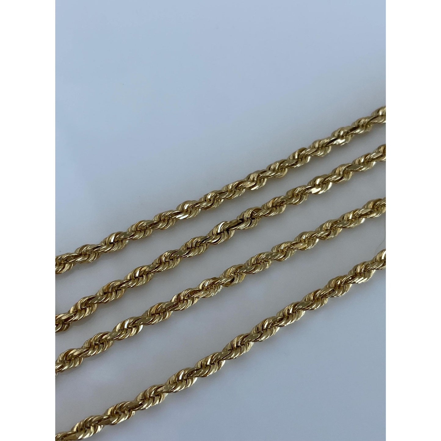 Vintage Solid 14k Yellow Gold Rope Chain Necklace - 16.25 inches