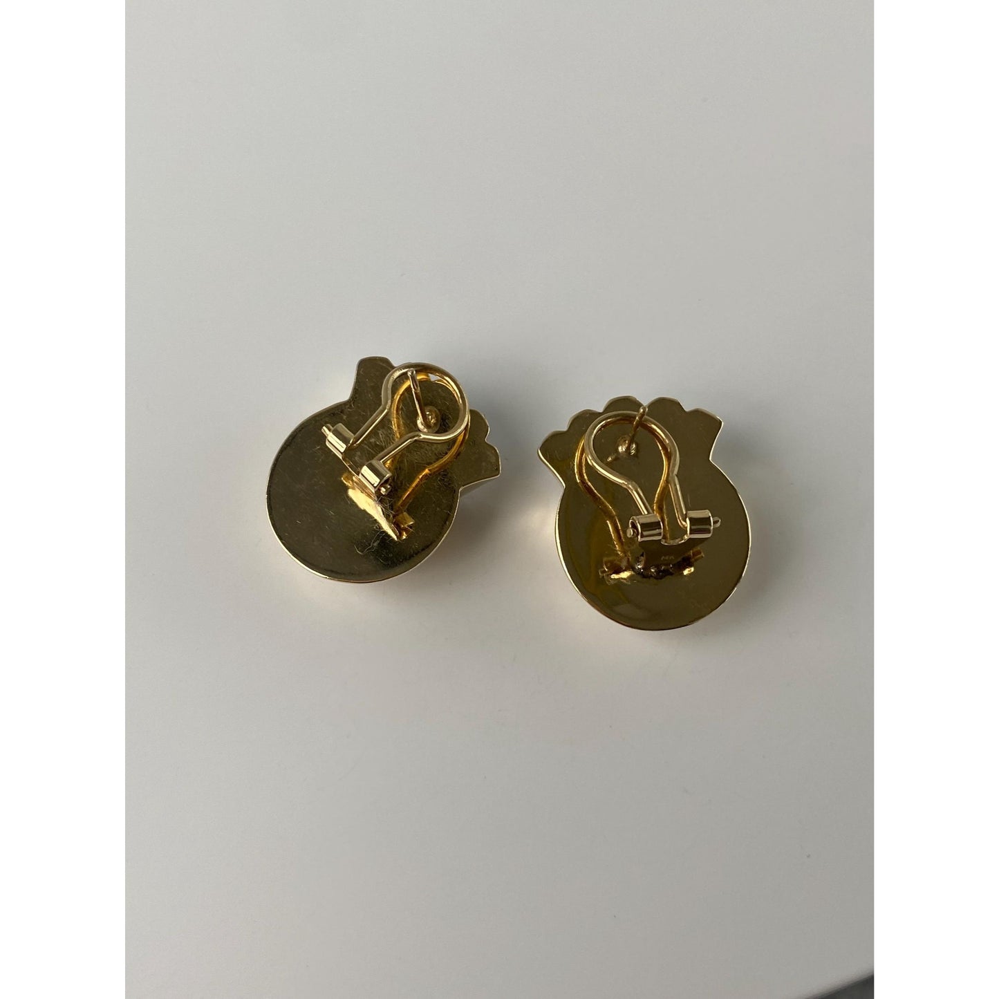 Vintage 14k White & Yellow Gold Fluted Stud Earrings