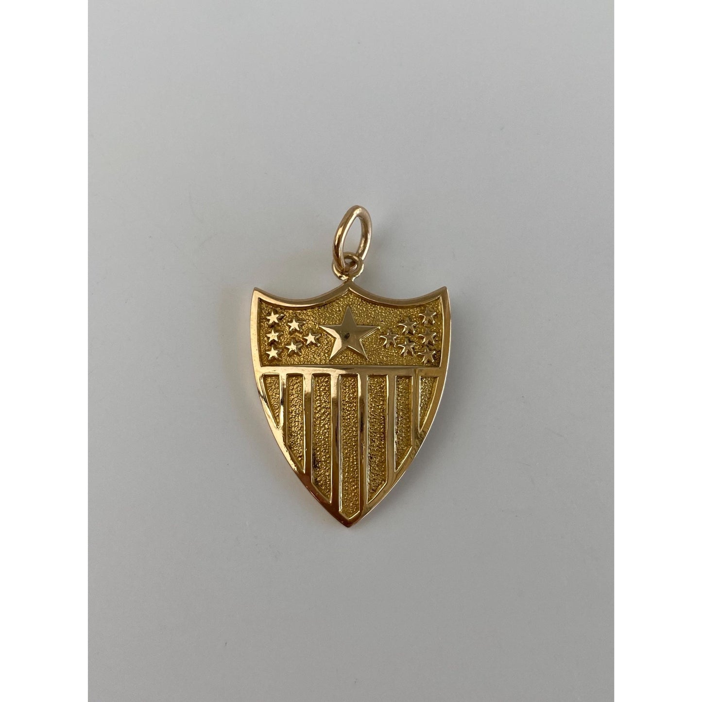 Vintage Solid 14k Yellow Gold America Shield Charm