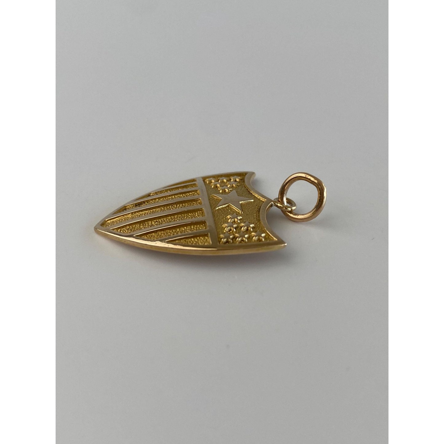 Vintage Solid 14k Yellow Gold America Shield Charm