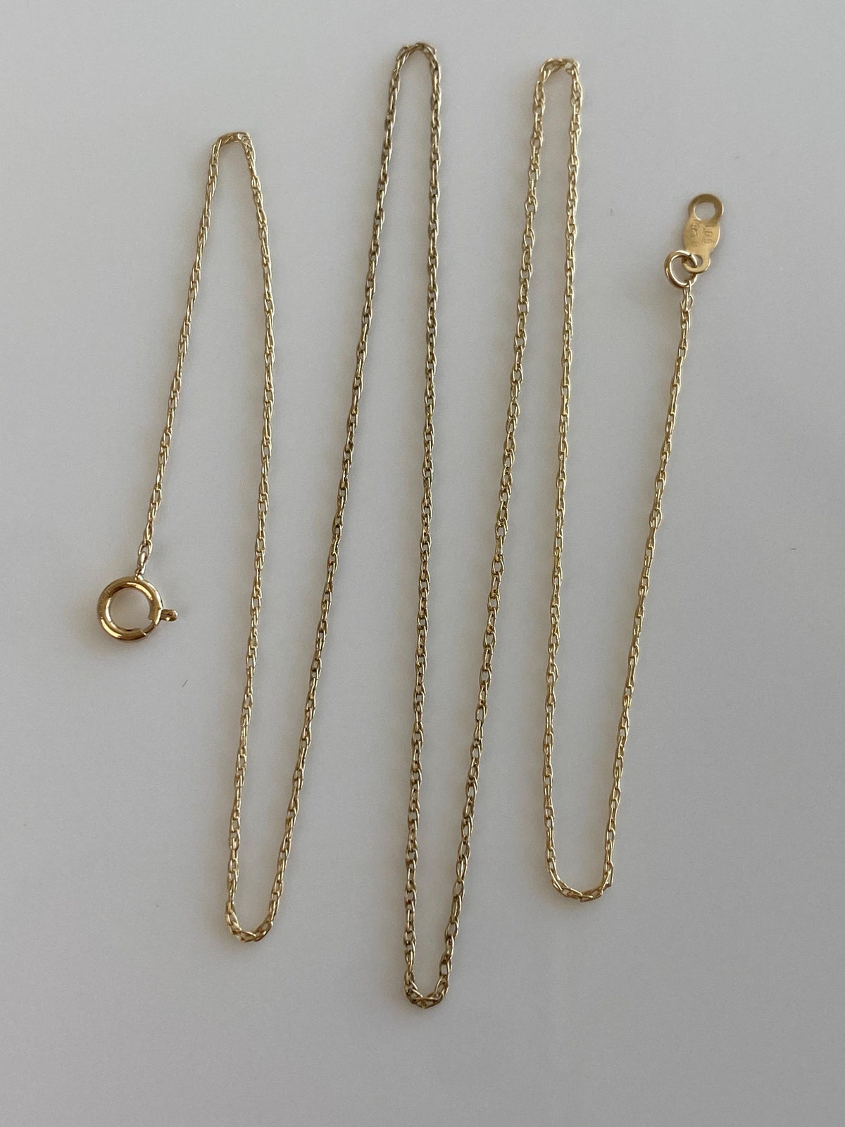 Vintage Solid 14k Yellow Gold Dainty Chain Necklace - 17.75 inches
