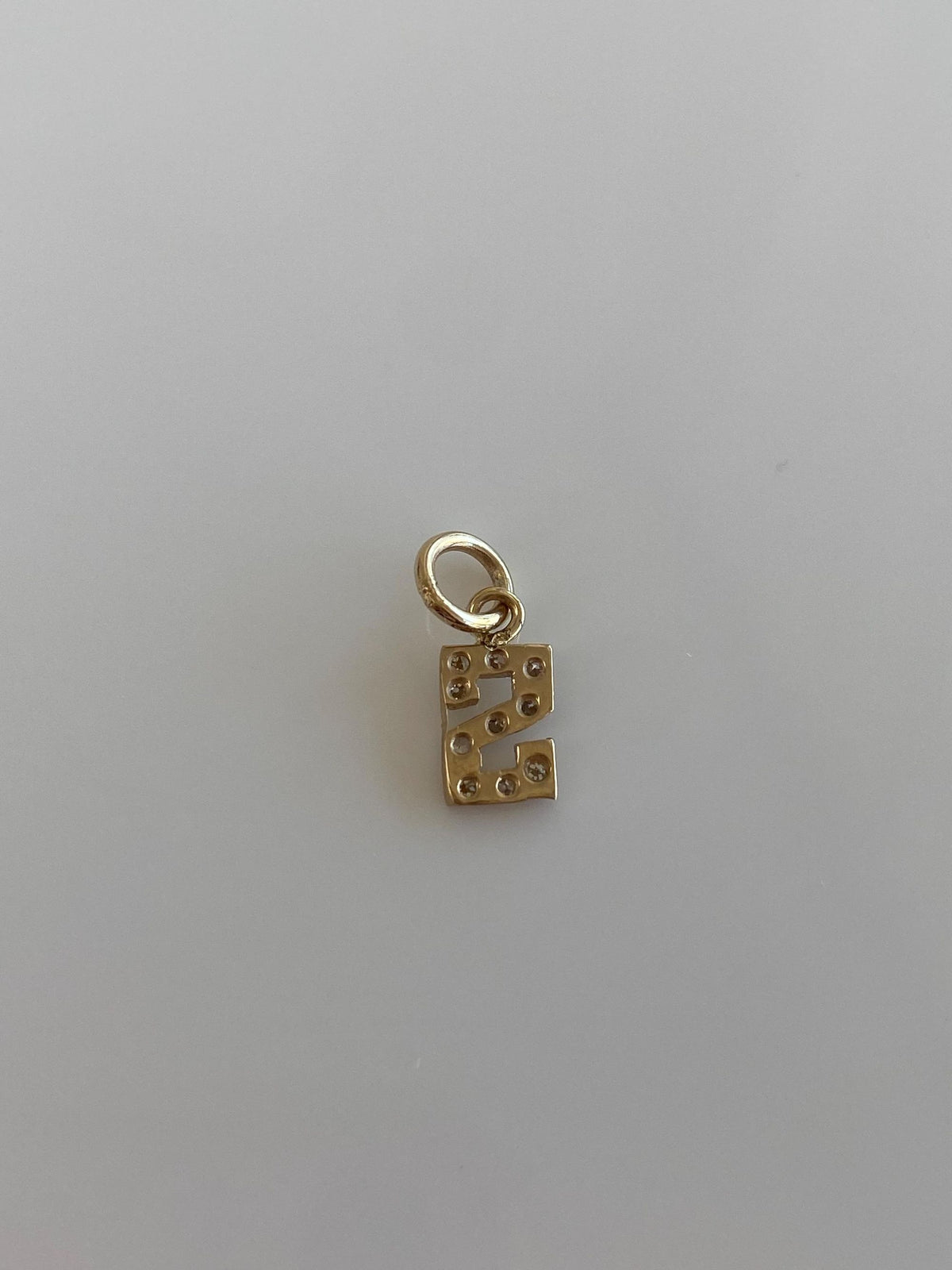 Vintage Solid 14k Yellow Gold Diamonds Initial 'S' Charm