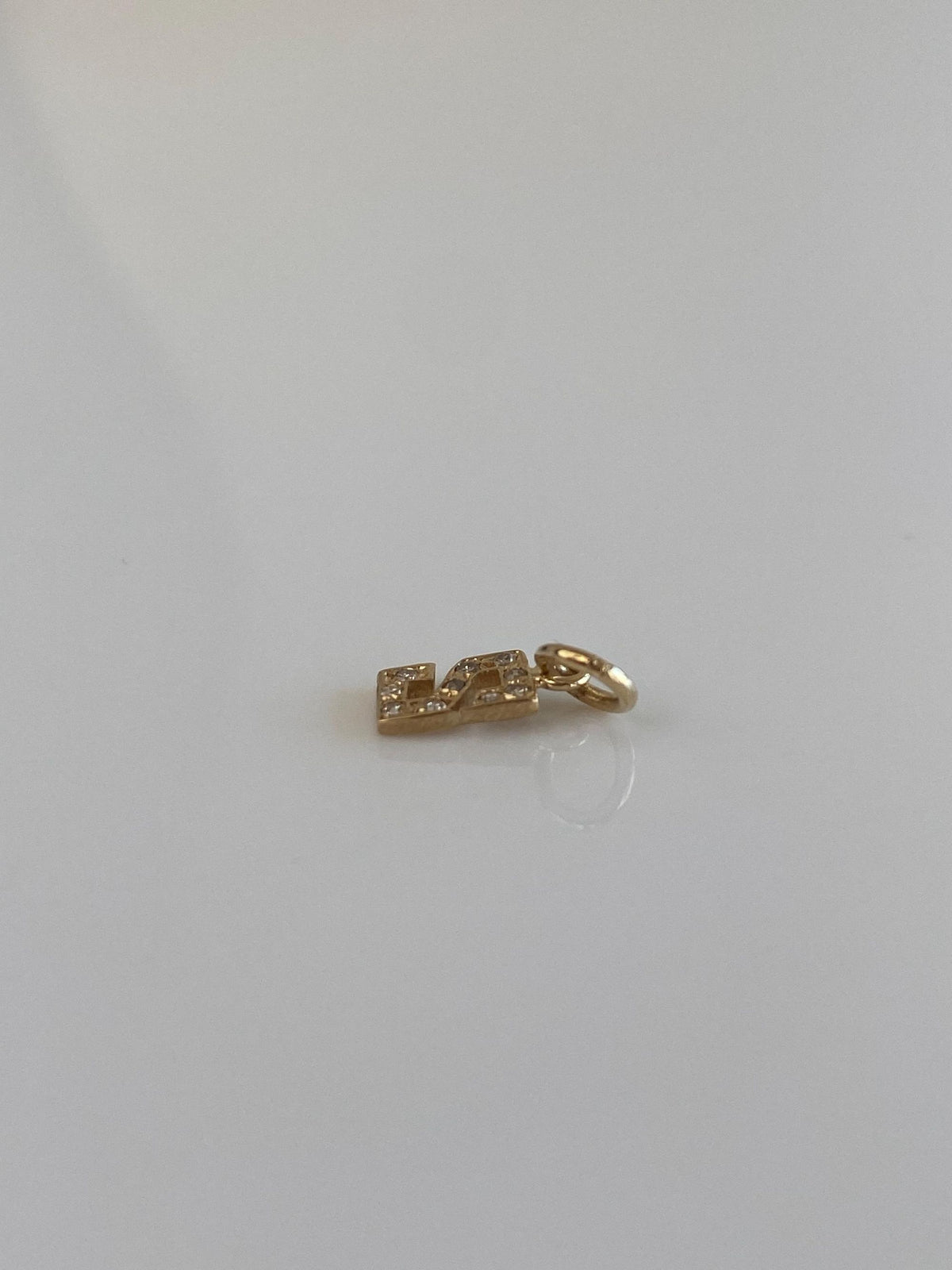Vintage Solid 14k Yellow Gold Diamonds Initial 'S' Charm