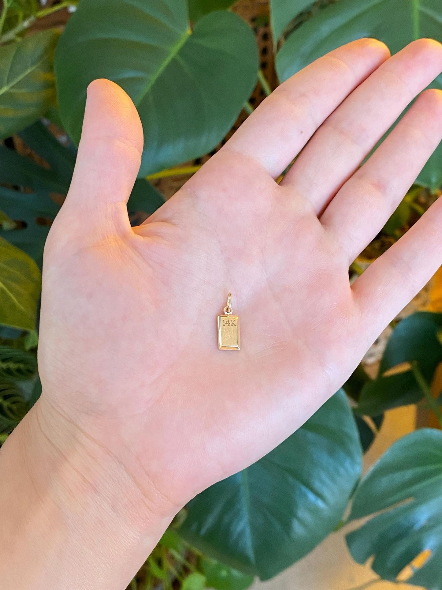 Vintage Solid 14k Yellow Gold Bar Charm