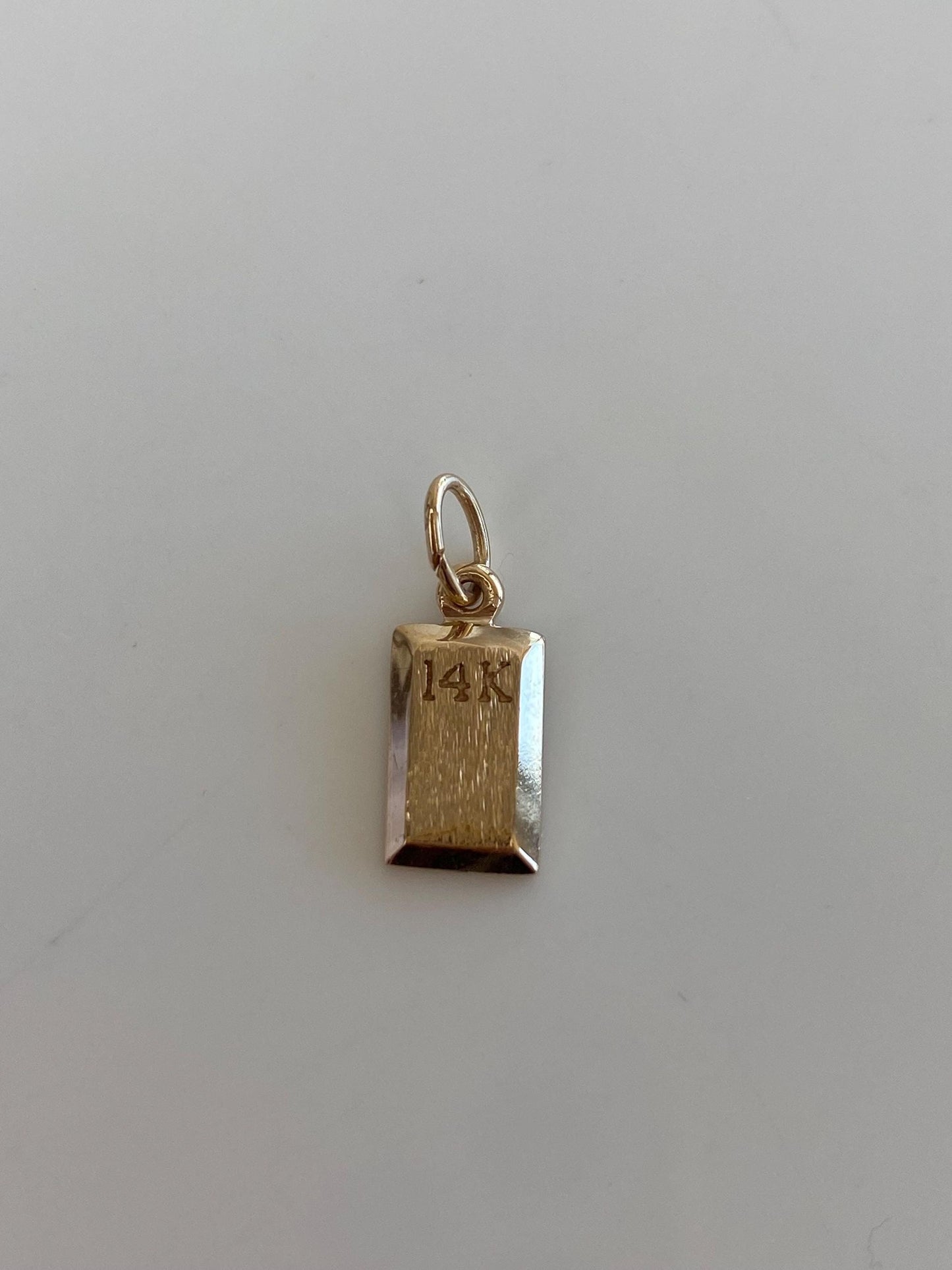 Vintage Solid 14k Yellow Gold Bar Charm