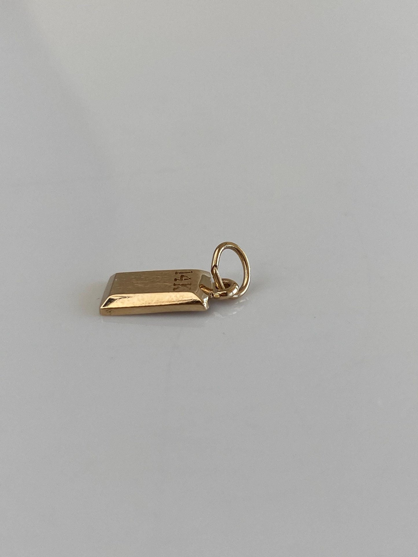 Vintage Solid 14k Yellow Gold Bar Charm