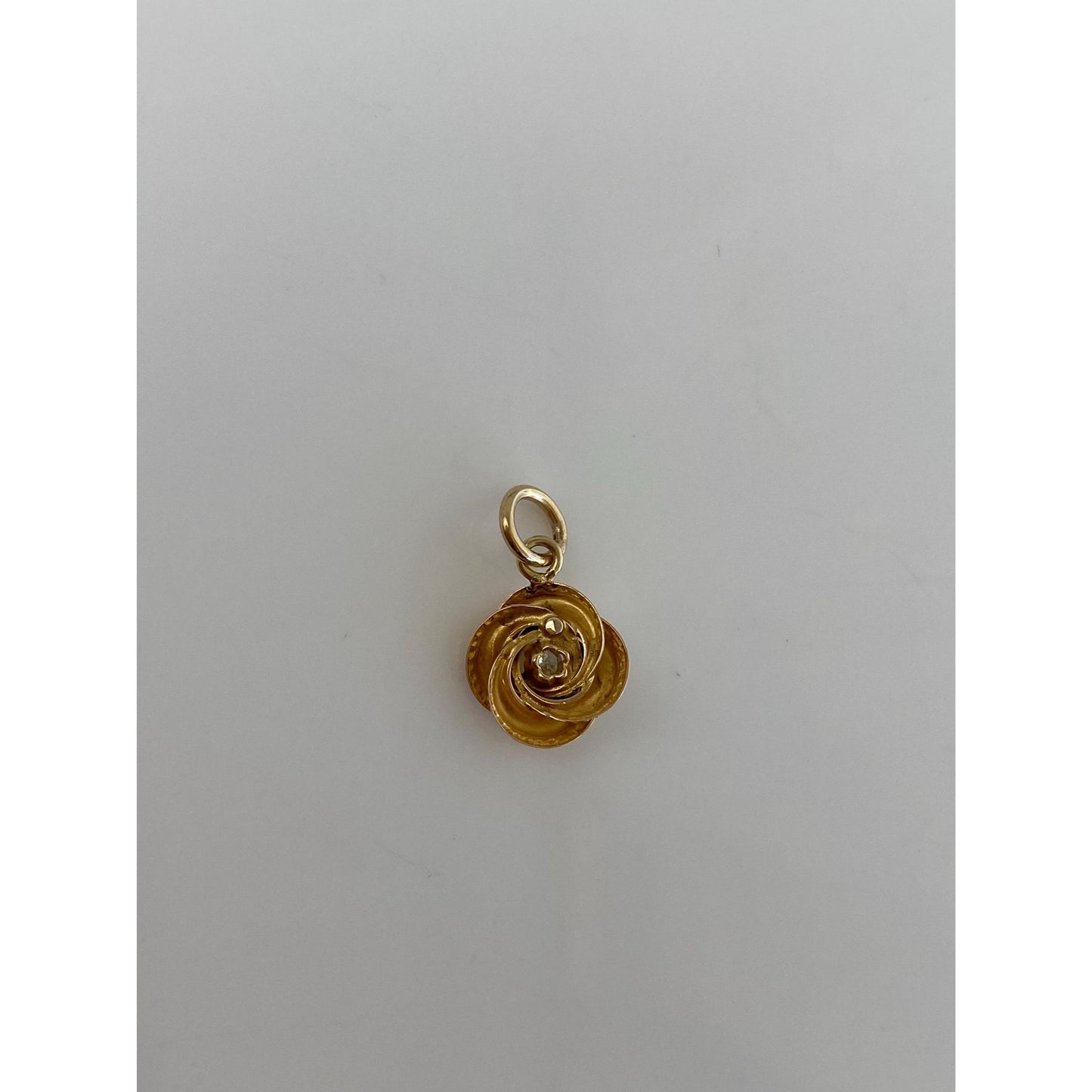 Vintage Solid 10k Yellow Gold Diamond Knot Charm