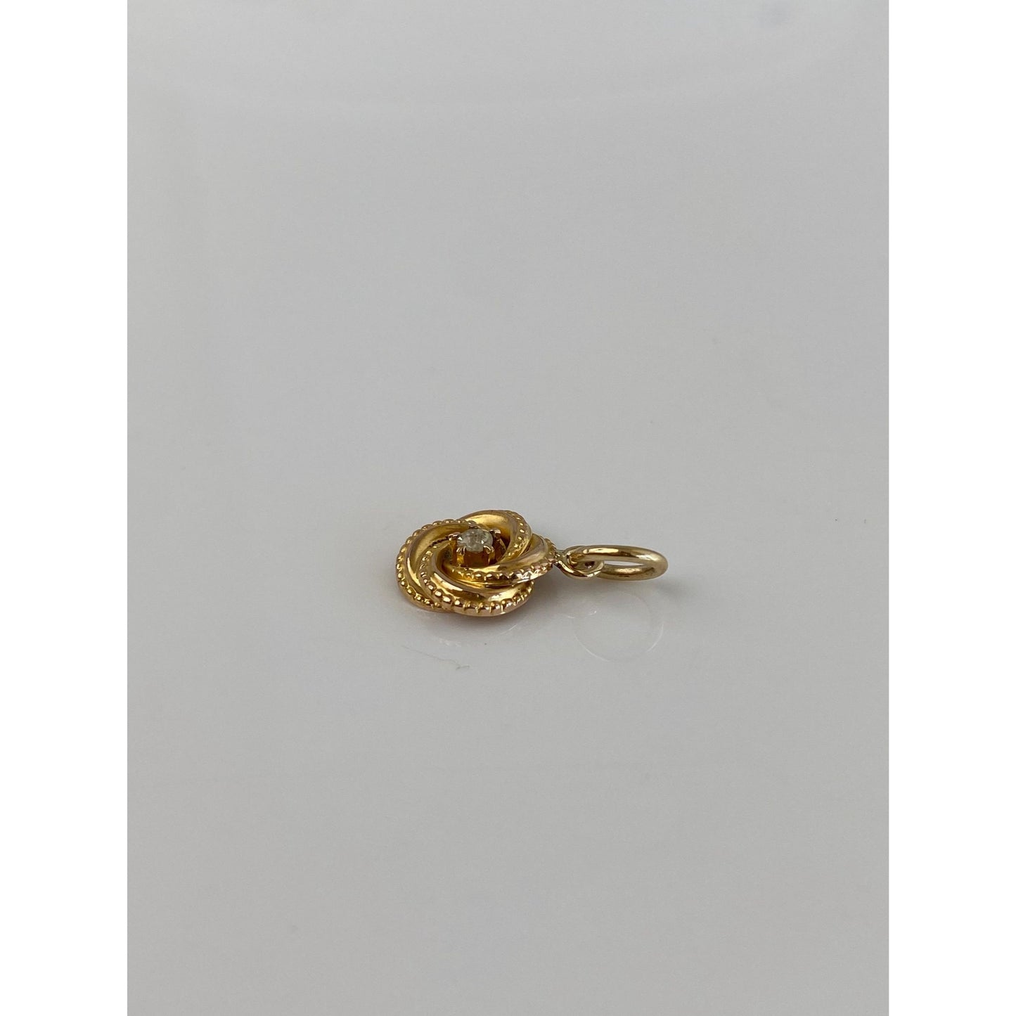 Vintage Solid 10k Yellow Gold Diamond Knot Charm