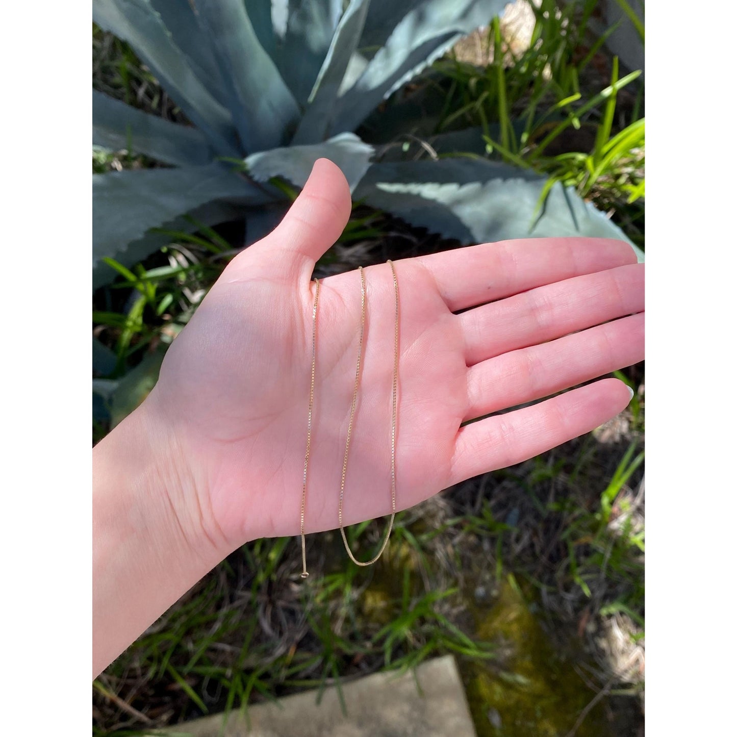 Vintage Solid 14k Yellow Gold Box Chain Necklace - 26.5 inches