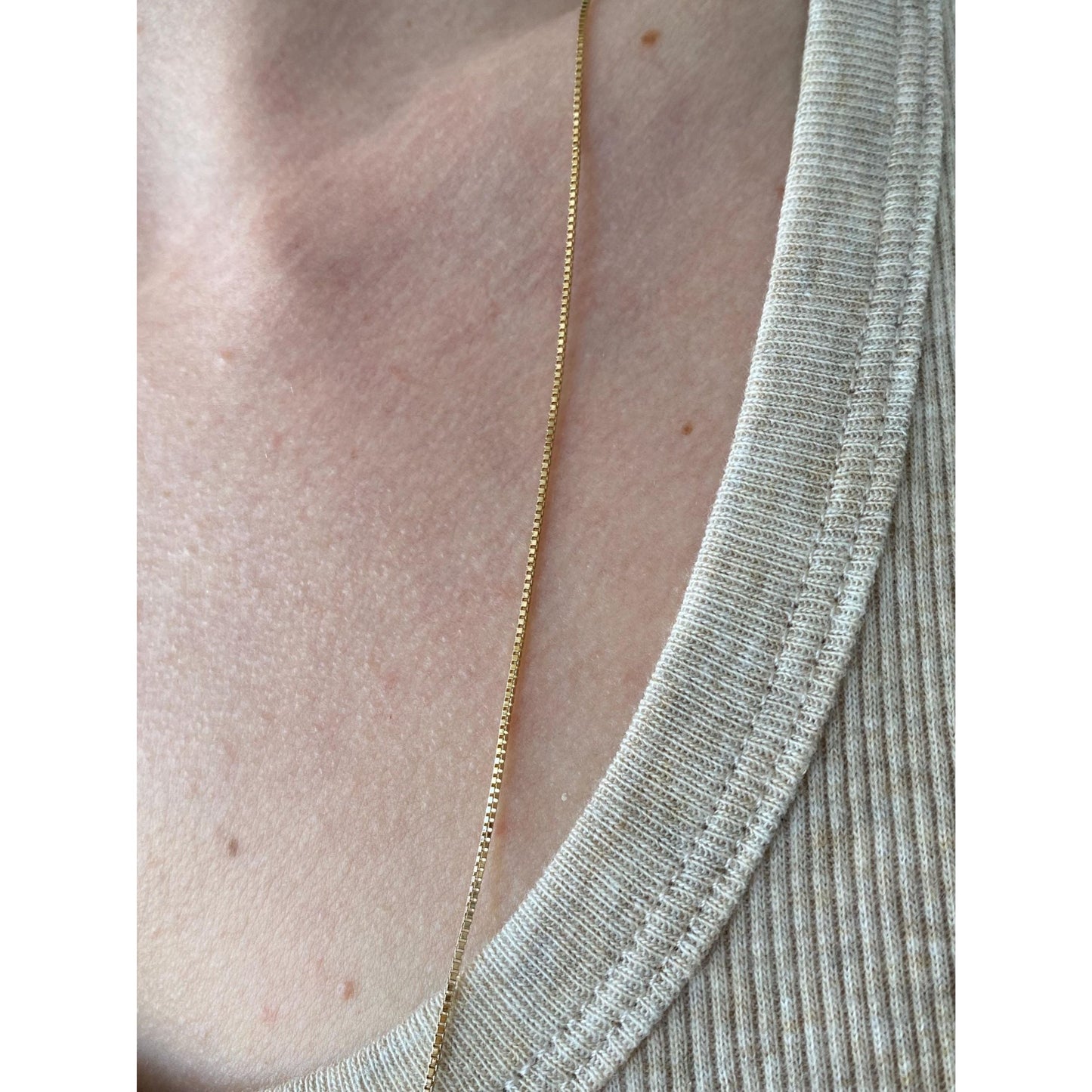 Vintage Solid 14k Yellow Gold Box Chain Necklace - 26.5 inches