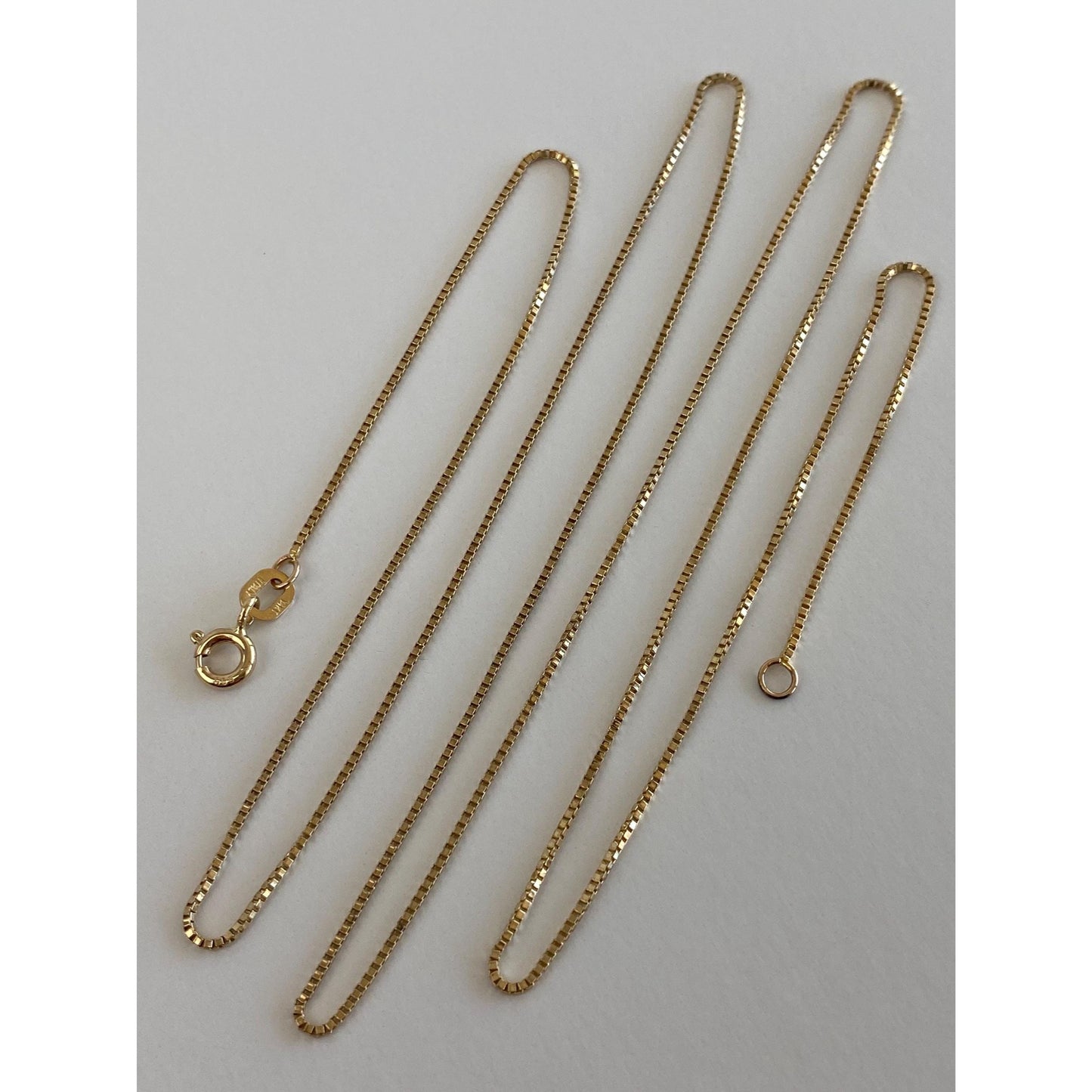 Vintage Solid 14k Yellow Gold Box Chain Necklace - 26.5 inches