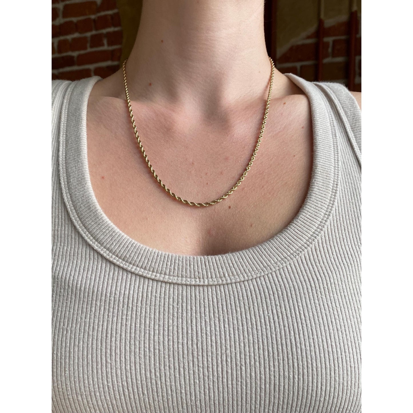 Vintage Solid 10k Yellow Gold Rope Chain Necklace - 20.25 inches