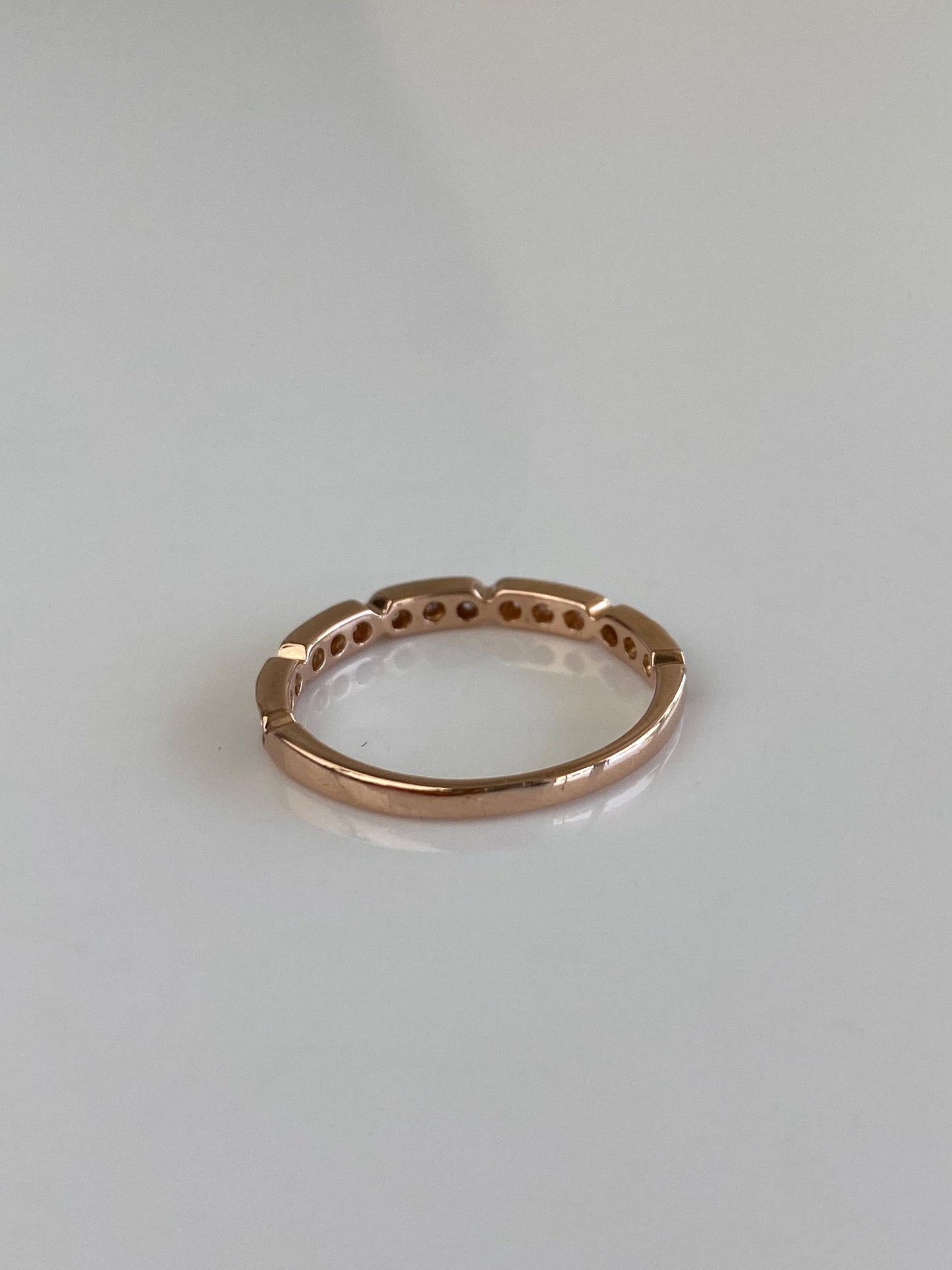 Vintage Solid 14k Rose Gold Diamonds Ring - Size 5.75