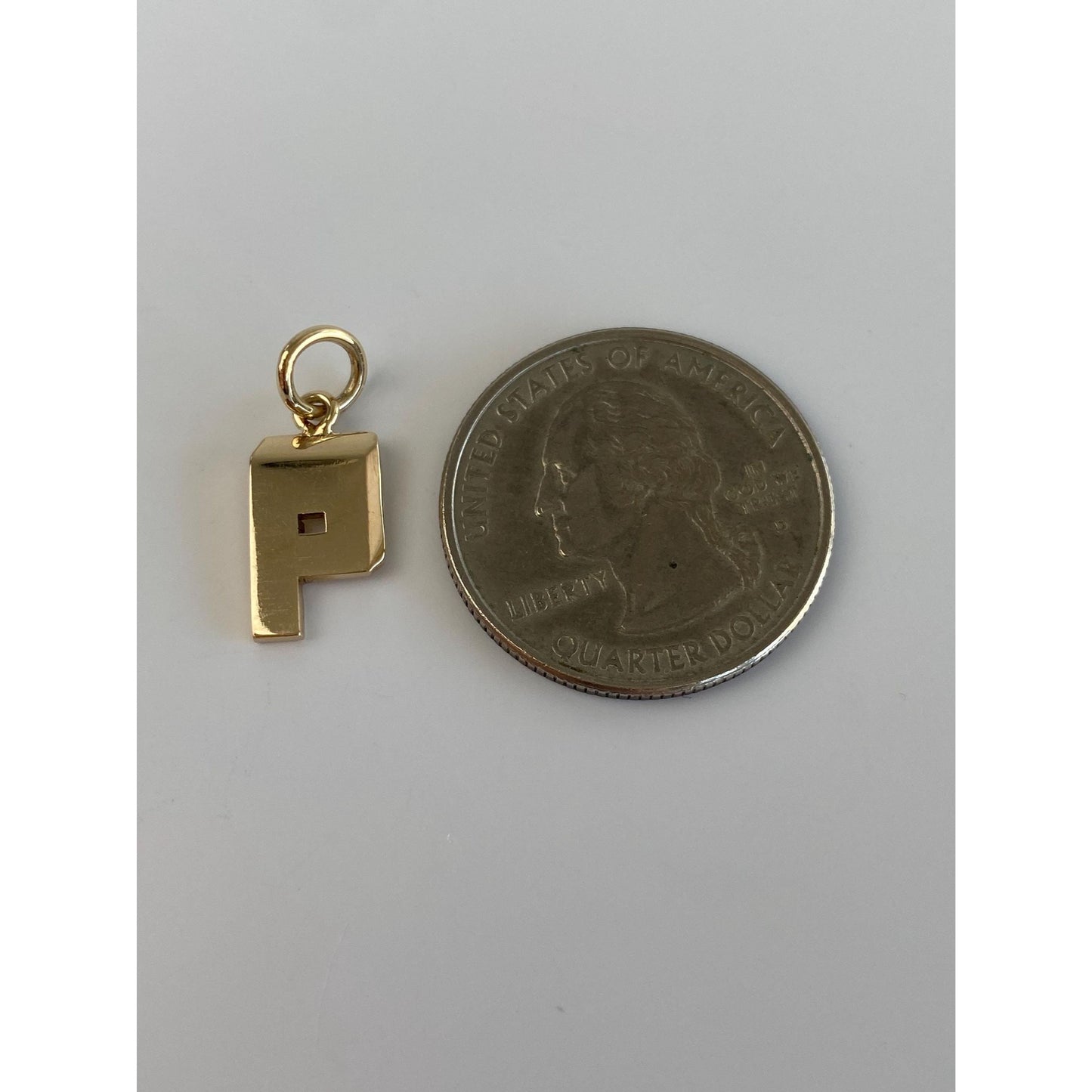Vintage Solid 14k Yellow Gold Initial 'P' Charm