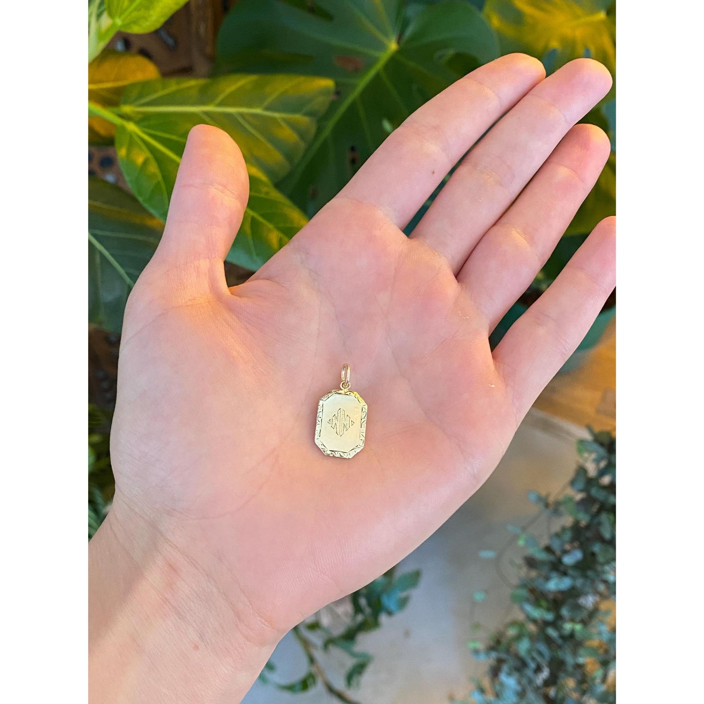 Solid 14k Yellow Gold Monogram Cufflink Conversion Charm