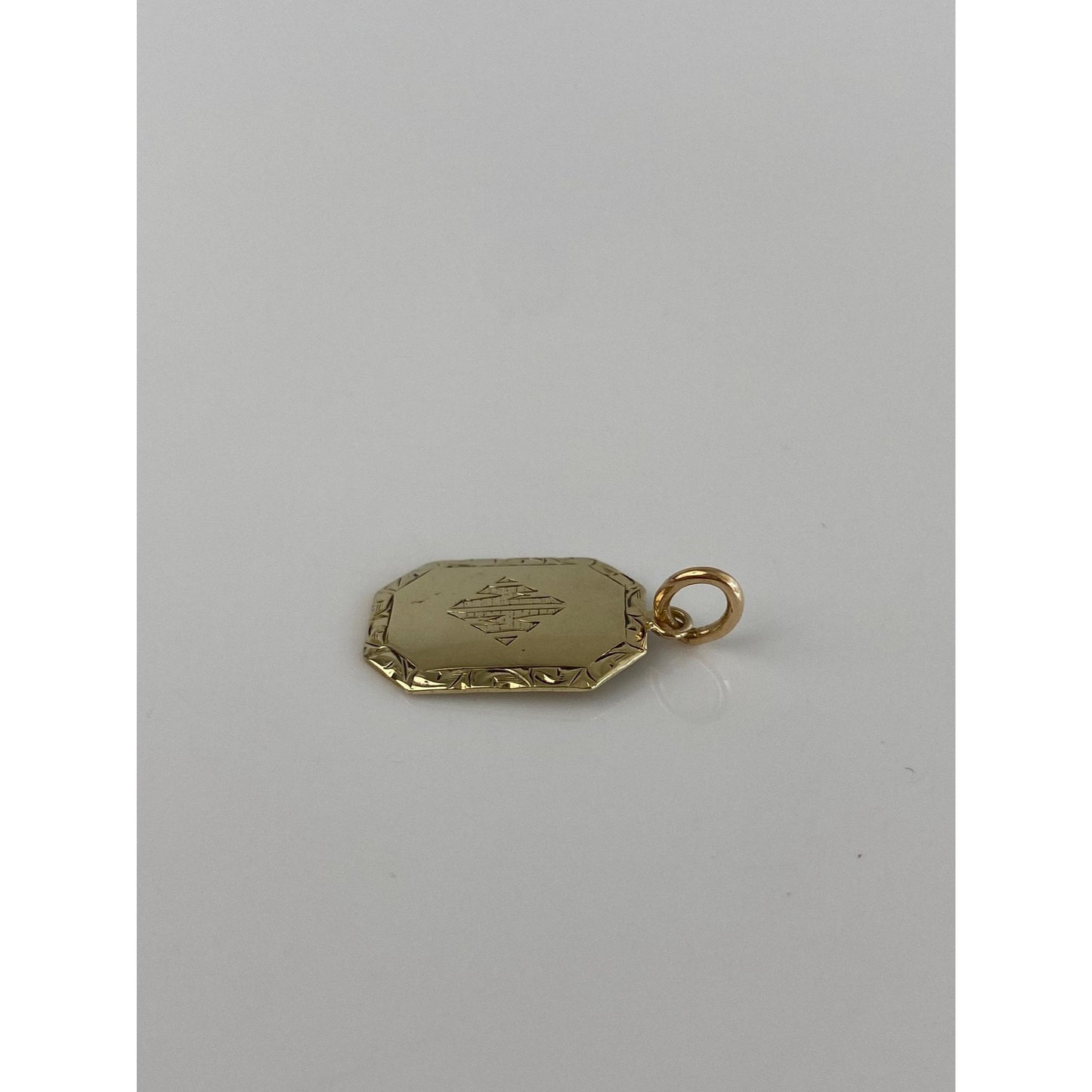 Solid 14k Yellow Gold Monogram Cufflink Conversion Charm