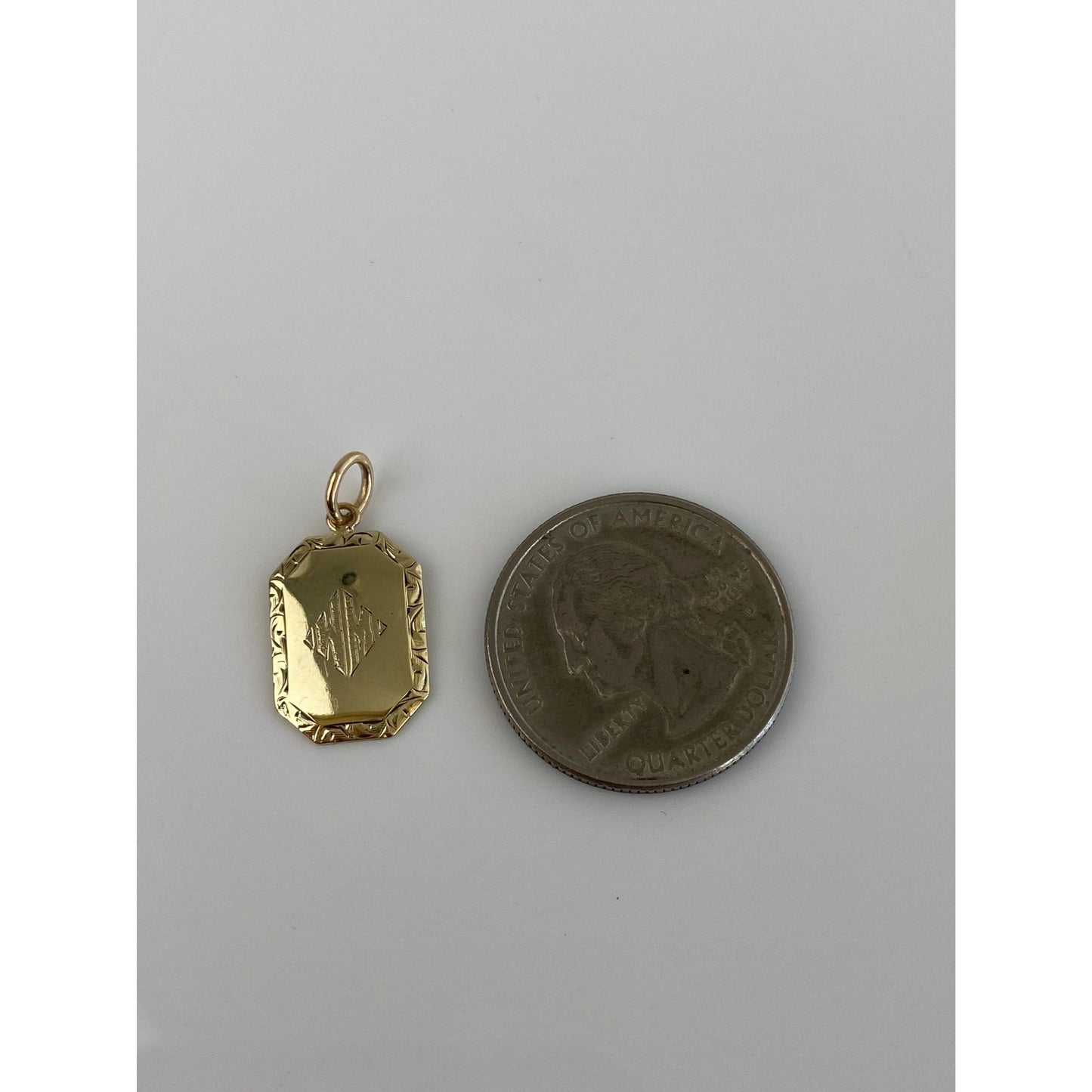 Solid 14k Yellow Gold Monogram Cufflink Conversion Charm