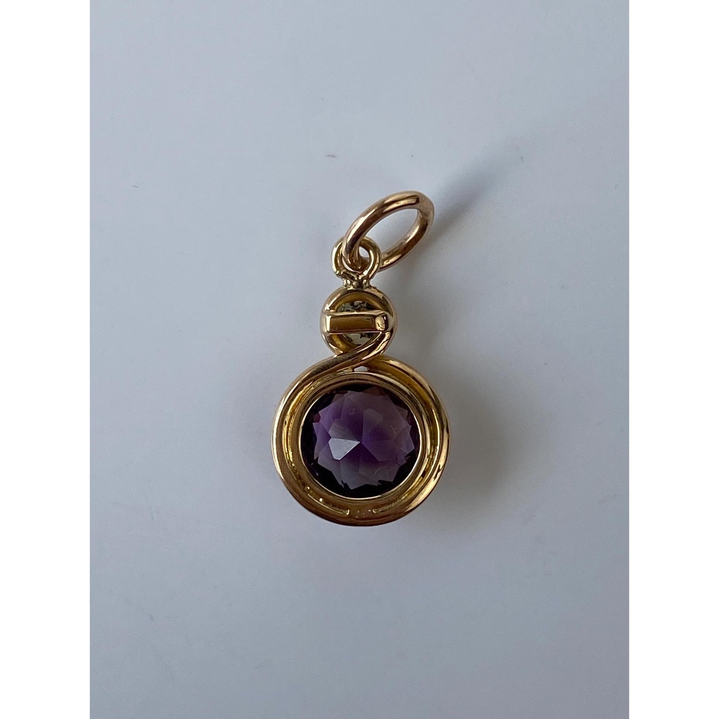 Vintage Solid 14k Yellow Gold Amethyst Pearl Stick Pin Conversion Charm