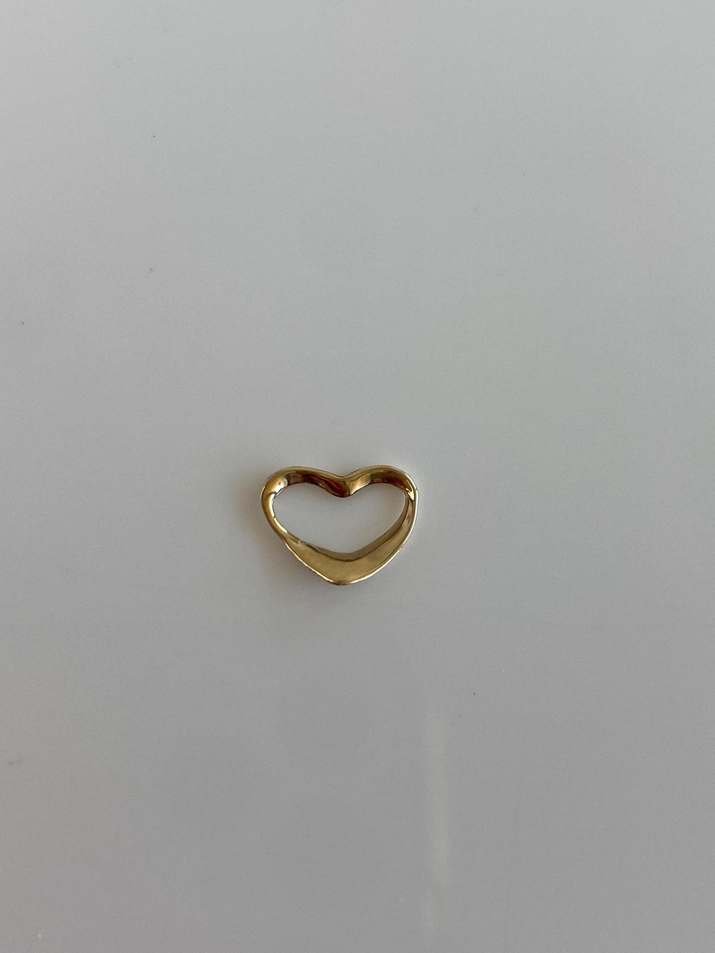 Vintage Solid 14k Yellow Gold Open Heart Charm