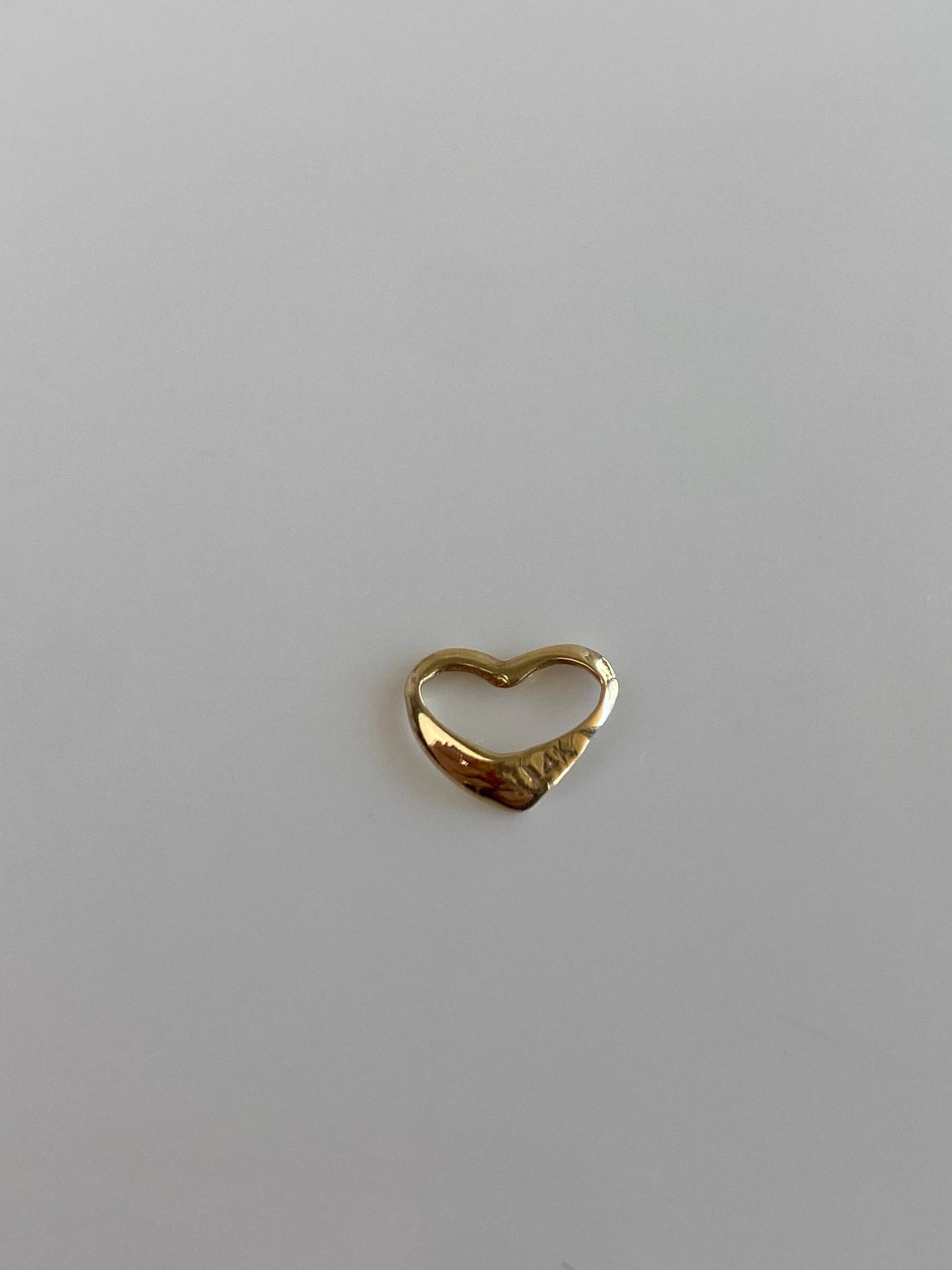 Vintage Solid 14k Yellow Gold Open Heart Charm