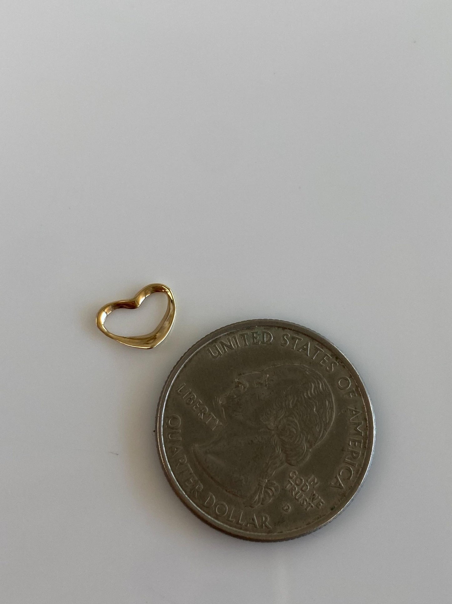 Vintage Solid 14k Yellow Gold Open Heart Charm