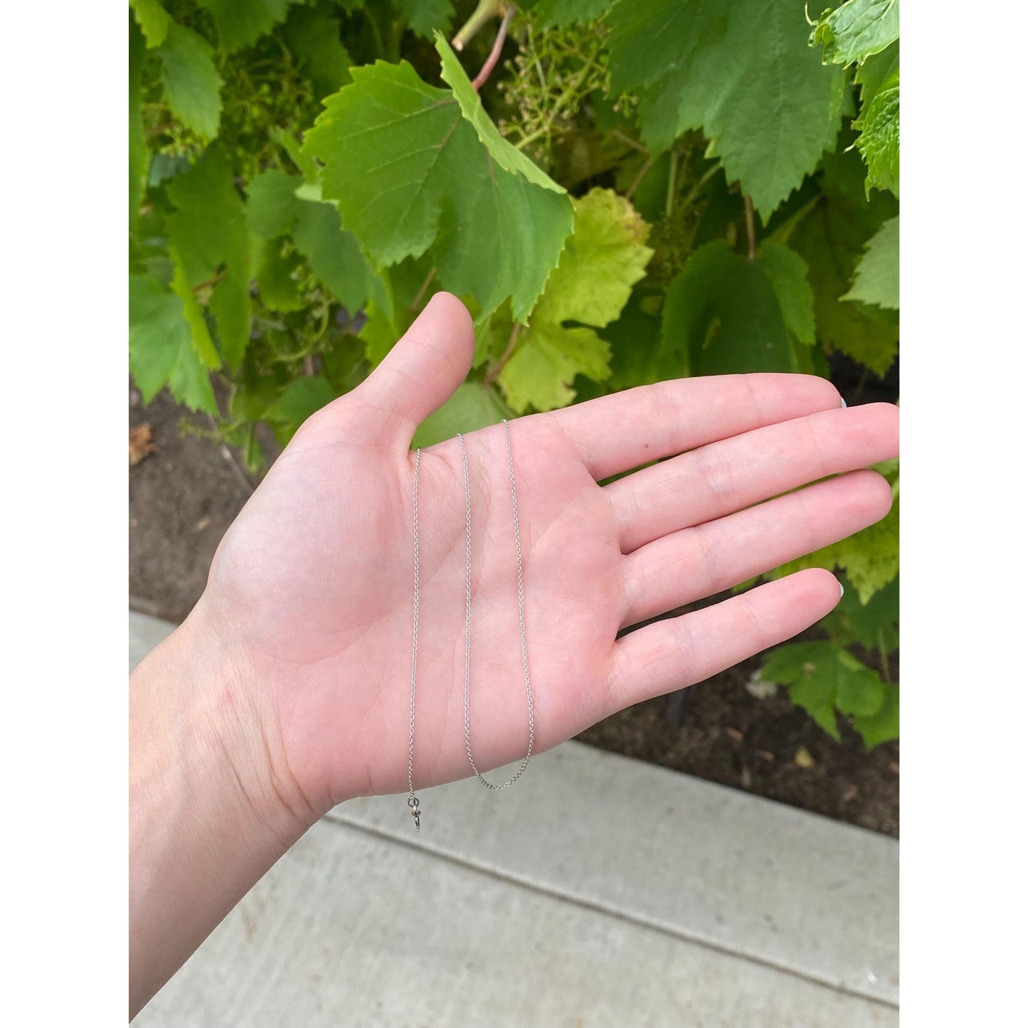 Vintage Solid 14k White Gold Tight Rolo Chain Necklace - 16 inches