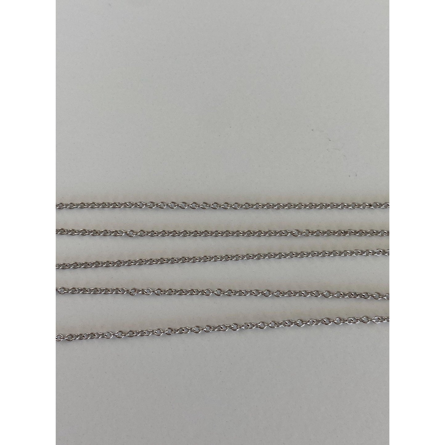 Vintage Solid 14k White Gold Tight Rolo Chain Necklace - 16 inches