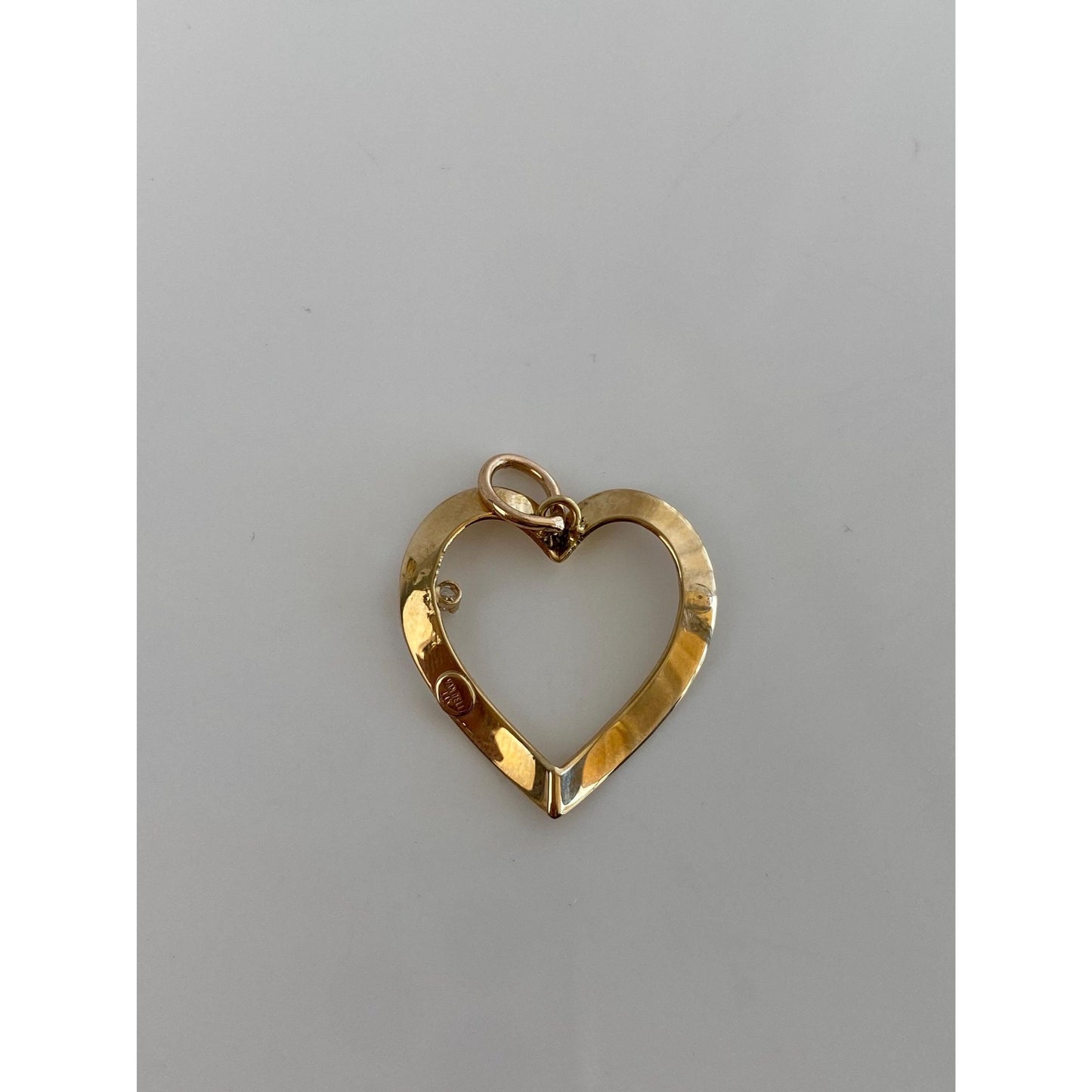 Solid 14k Yellow Gold Diamond Heart Charm